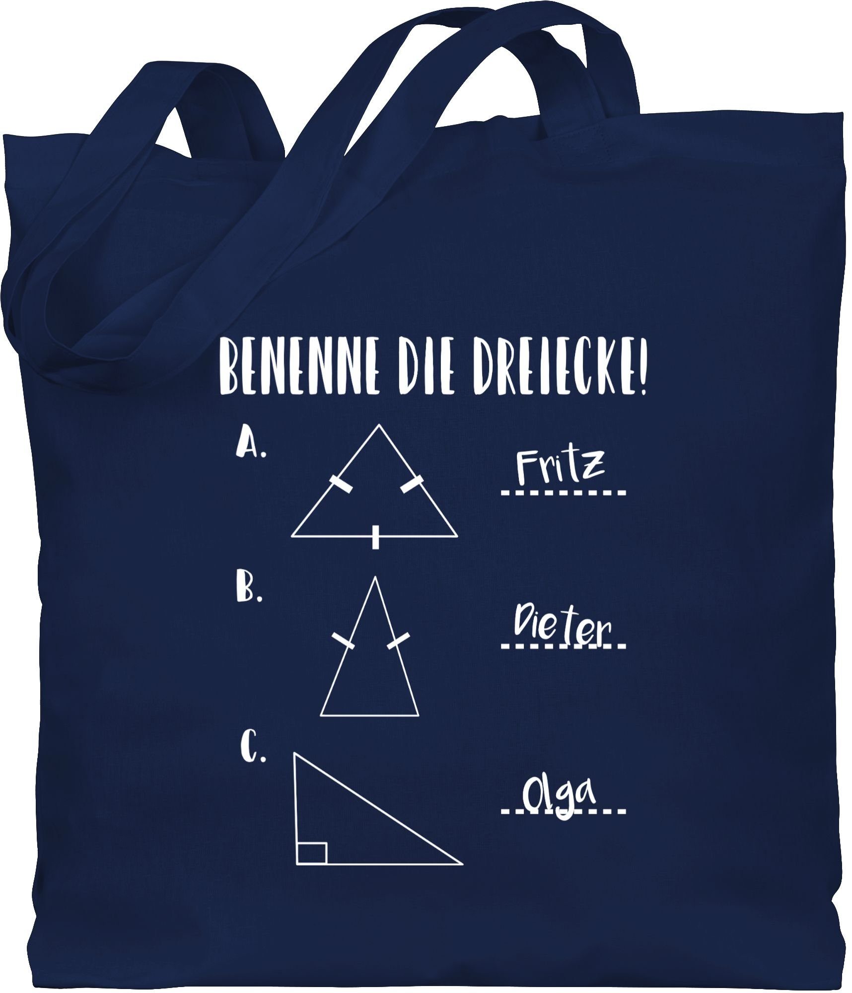 Shirtracer Umhängetasche Benenne die Dreiecke!, Lehrer 3 Navy Blau