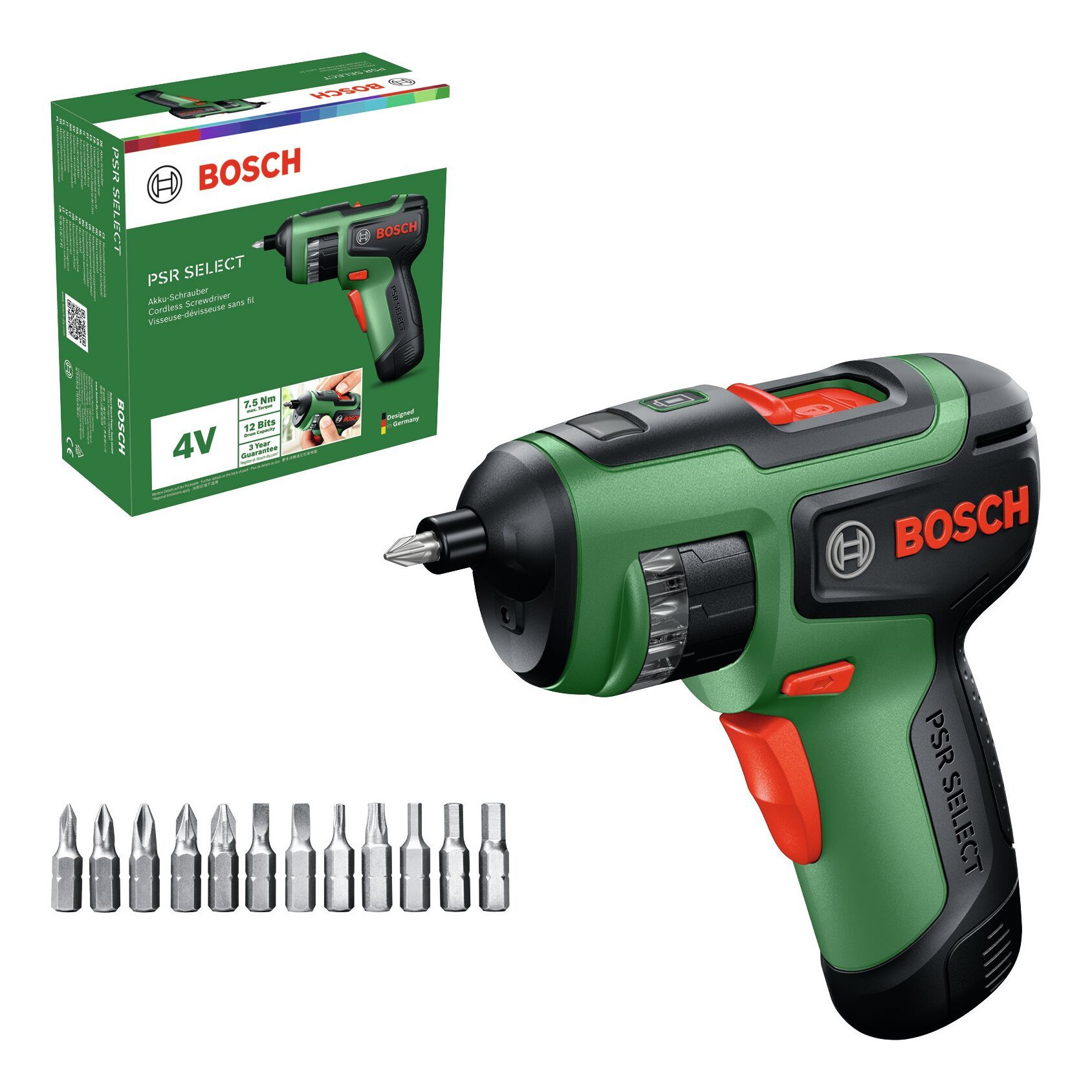 BOSCH Akku-Schrauber PSR SELECT, 210 U/min, Mit 1x Akku 4V 2 Ah - im Karton