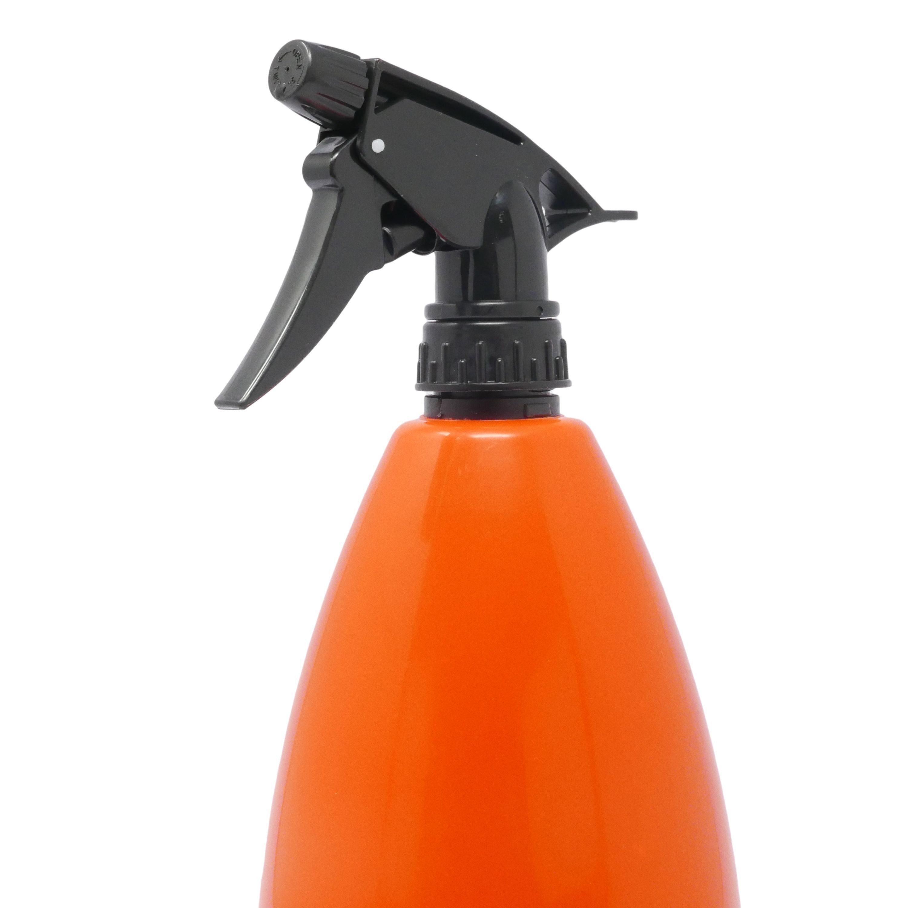 B&S Sprühflasche Sprühflasche 900ml Orange Handsprüher verstellbare Düse, Verstellbare Präzisionsdüse, ergonomisch