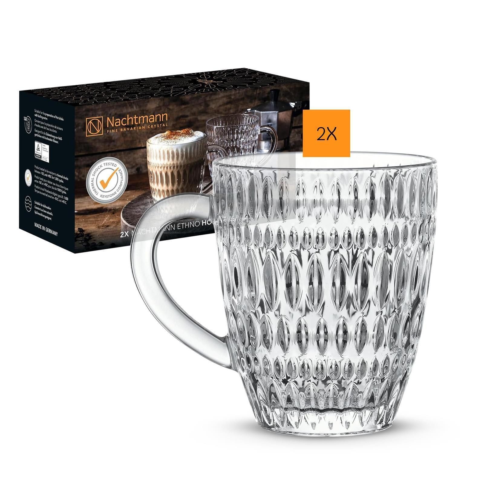 Nachtmann Becher Ethno Barista Kaffeebecher 392 ml 2er Set, 2-tlg., Glas