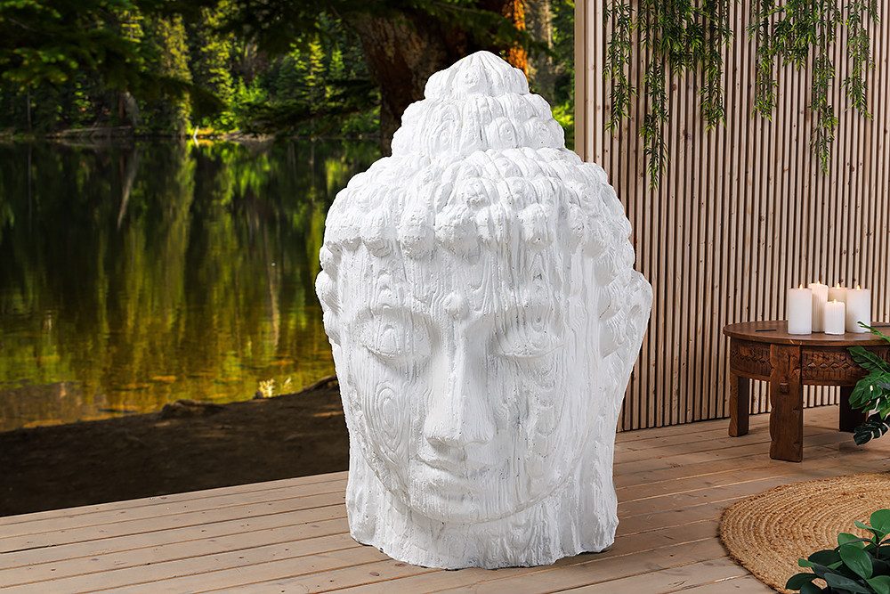 riess-ambiente Buddhafigur BUDDHA 110cm weiß XXL (Einzelartikel, 1 St), Wohnzimmer · Glasfaserbeton · Accessoire · Skulptur · Design · Outdoor