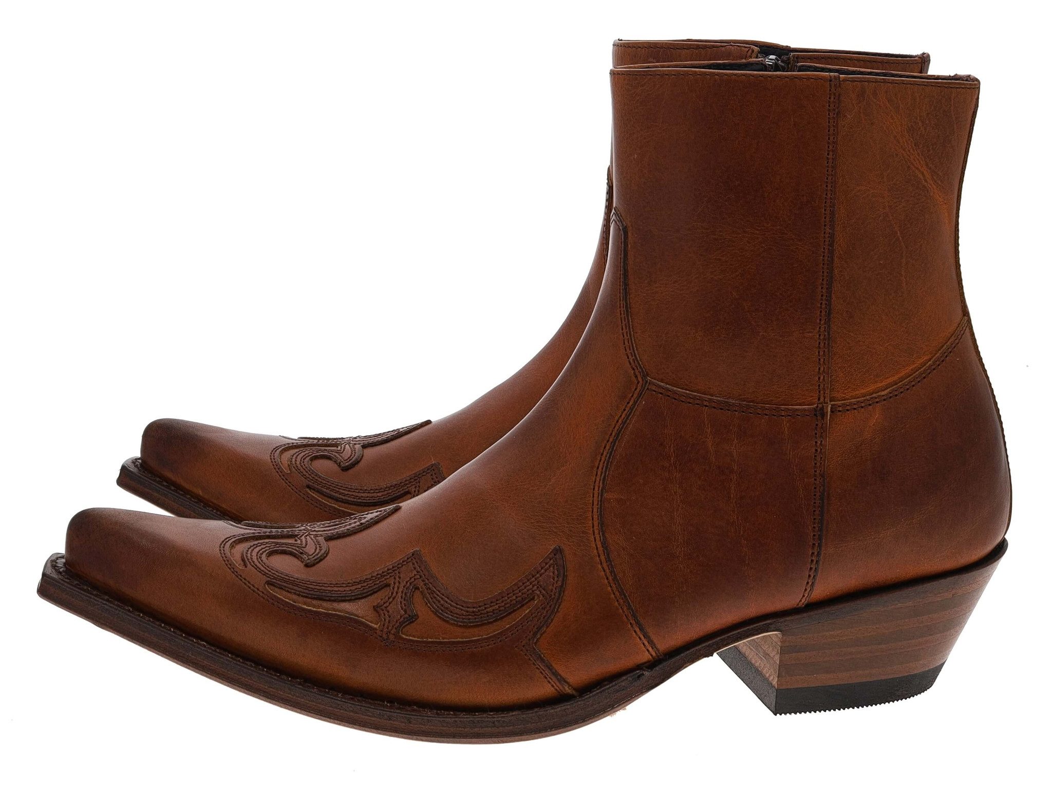 Sendra Boots 7783 Braun Westernstiefelette Rahmengenäht Lederstiefelette