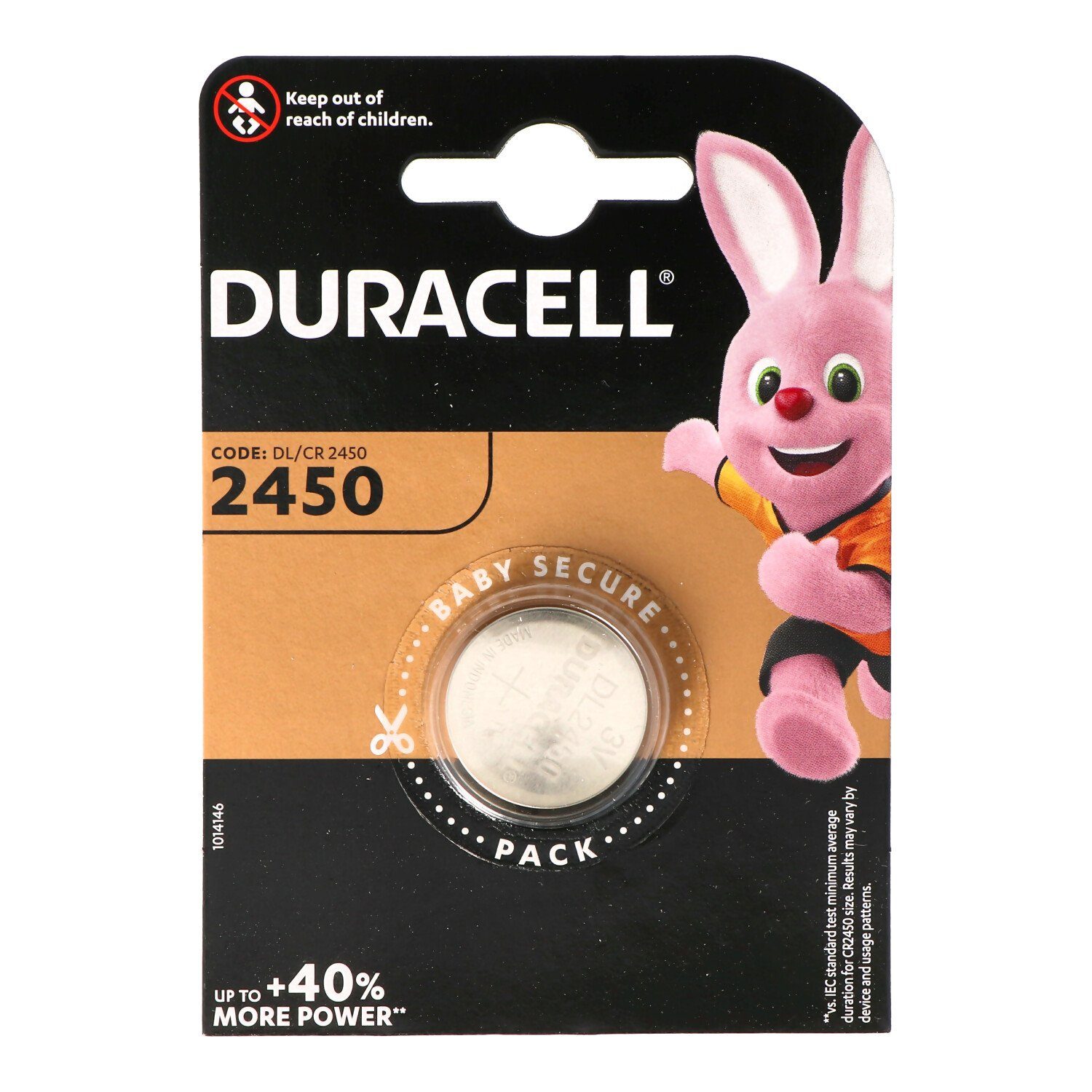 Duracell Duracell DL2450 Lithium Batterie IEC CR2450, 3 Volt 486mAh Batterie, (3,0 V)