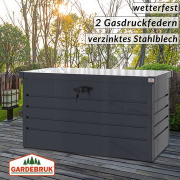 Gardebruk Auflagenbox, Wetterfest 360L Abschließbar 120x62x63cm Gasdruckfeder Garten Balkon