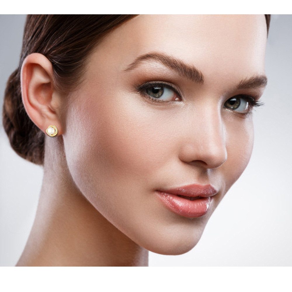 Limana Perlenohrringe Ohrringe 925 Silber Süßwasserperlen gold Frauen Damen günstig online kaufen