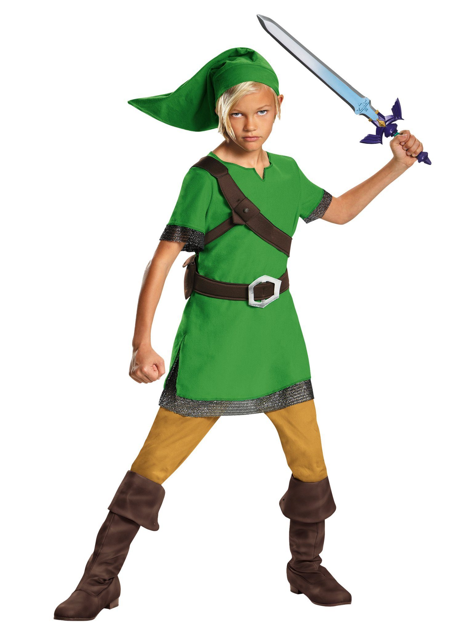 Metamorph Kostüm Zelda Link, Der Held aus dem Game-Klassiker als Kinderkostüm