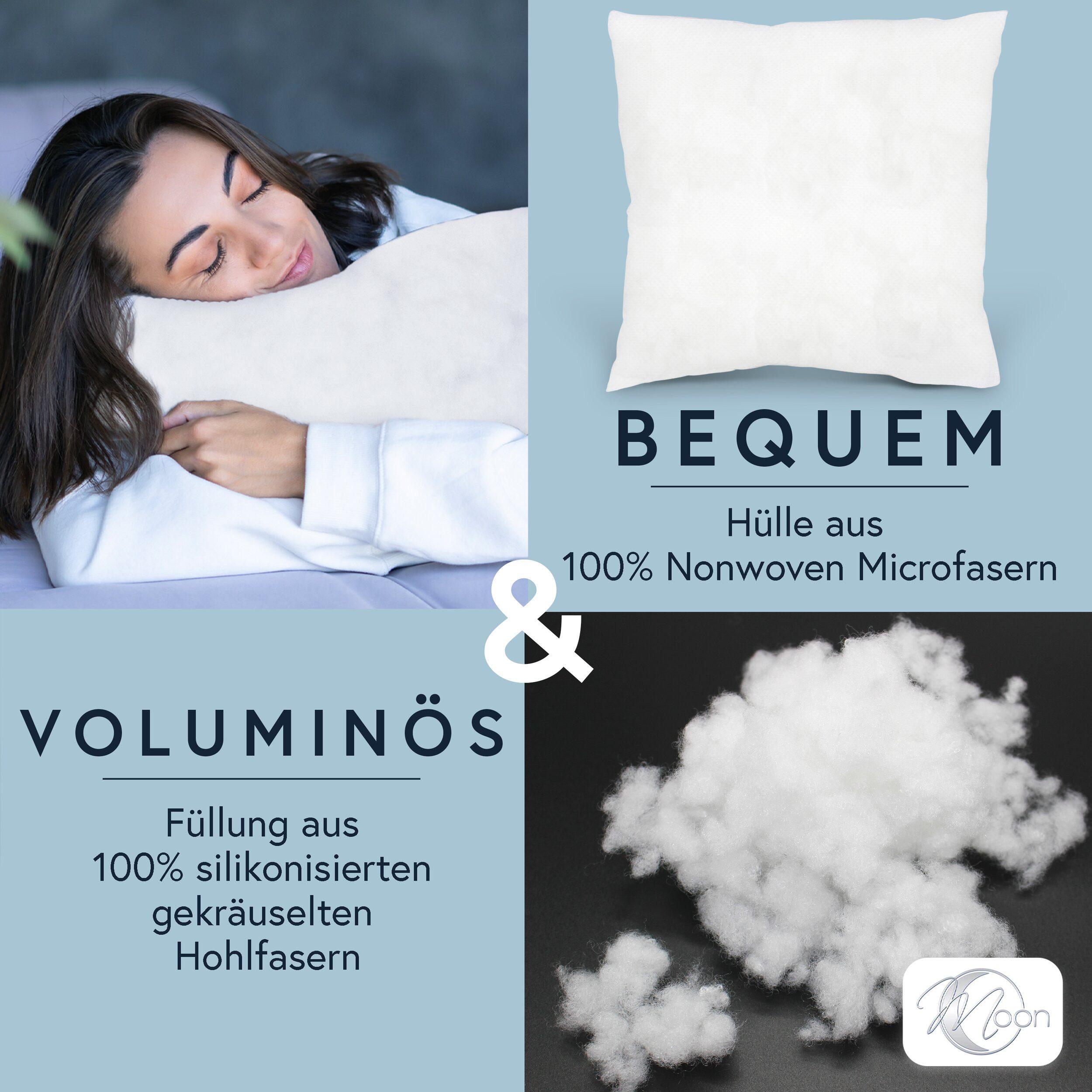 MOON Heimtextilien Sofakissen 4er Pack Füllkissen Innenkissen fest gefüllt Polyester Nonwoven Moon – Bild 2 von 5