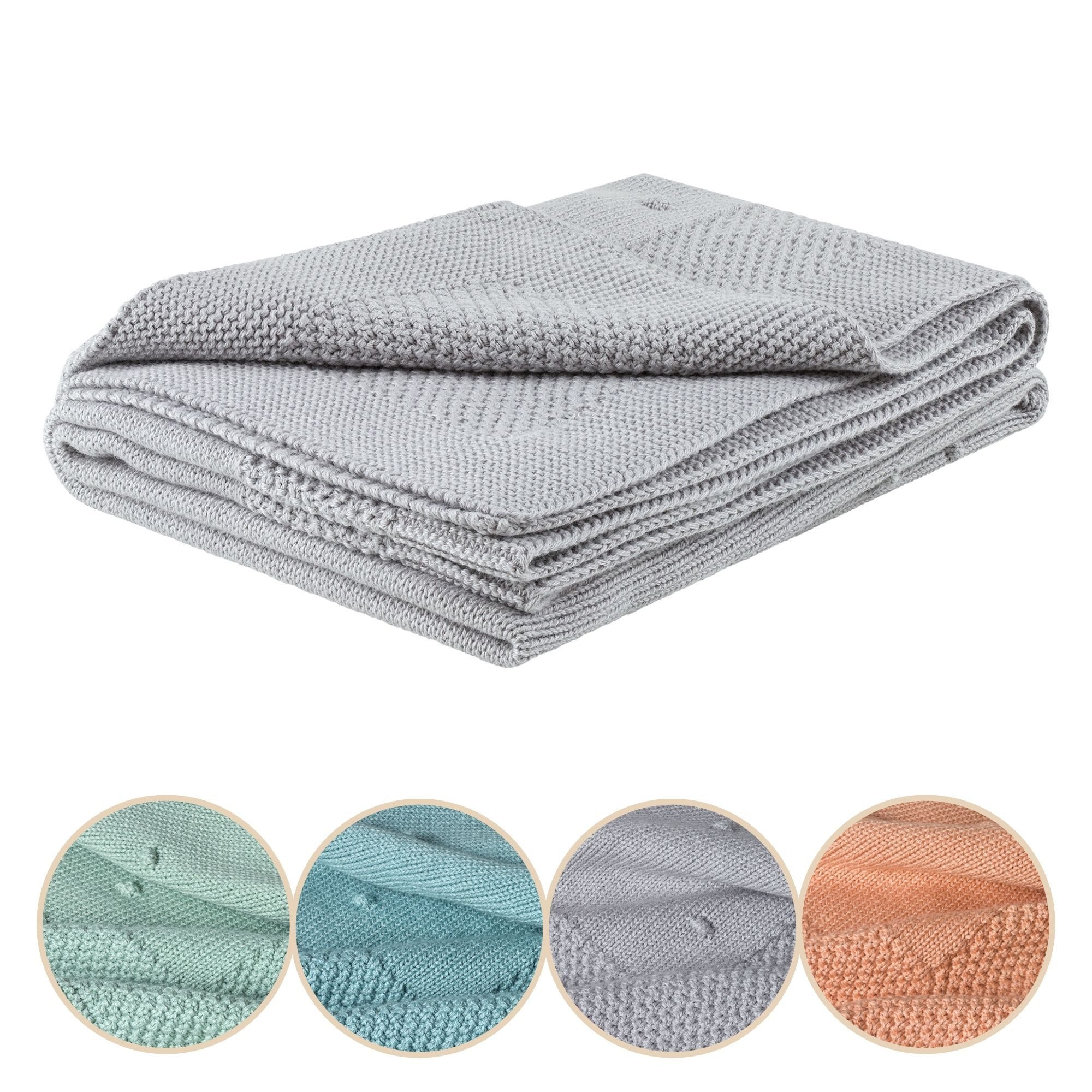 Babydecke Baumwolle (Bio) XXL (75x100 cm) Mädchen + Junge, Kuscheldecke Baby, furora BABY