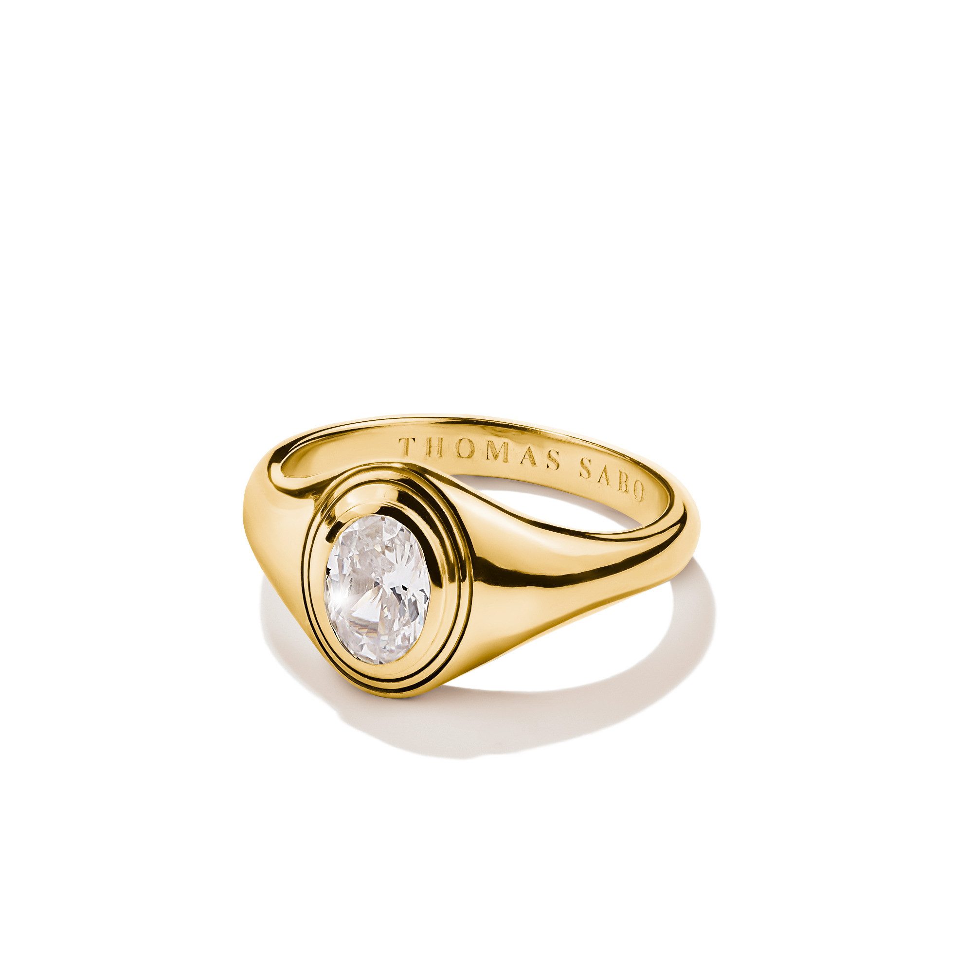 THOMAS SABO Fingerring Bold Elegance Ring mit ovalem Zirkoniastein, mit Zirkonia (synth)