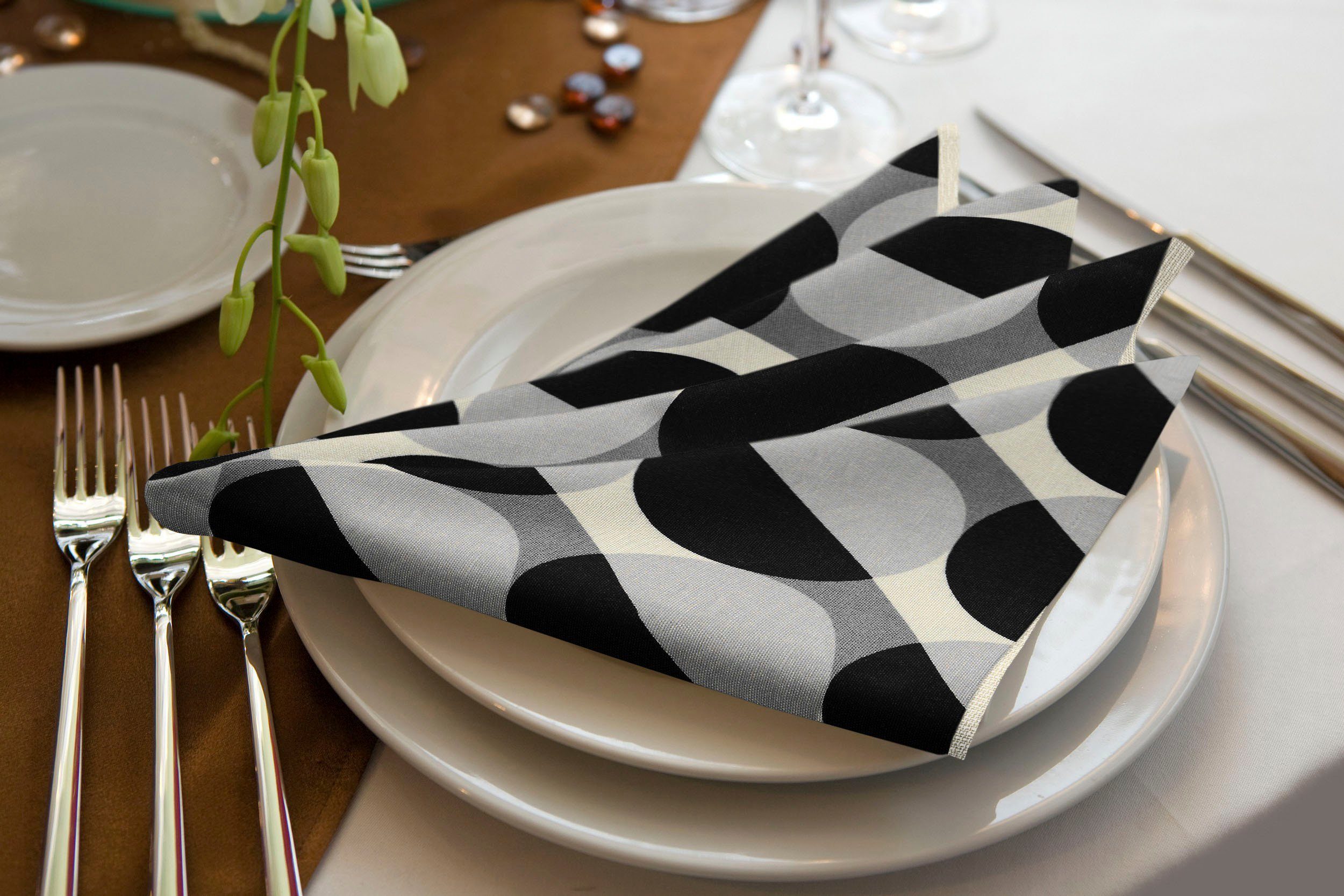 Adam Stoffserviette Circles, (4 St), GOTS organic,zertifiziert durch CERES 0242Made in Germany