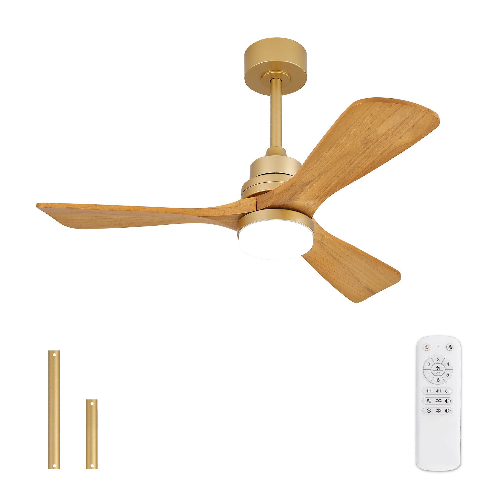 Rolipo mit LED-Beleuchtung/Fernbedienung Leiser Lüfter Sommer/Winter Betrieb, 42-Zoll (107cm) Helligkeitsregelung, Timer, Einfache Montage