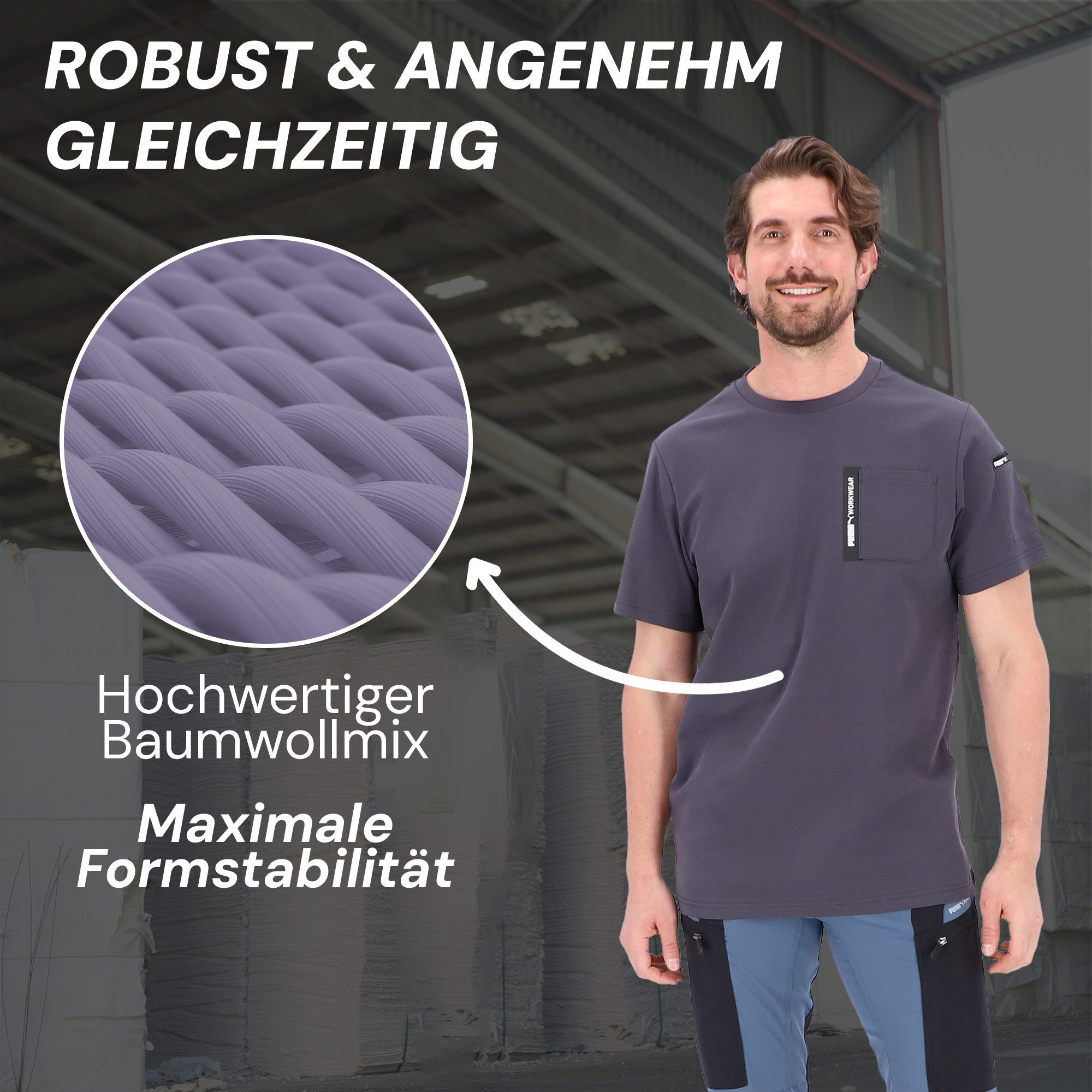 PUMA Workwear T-Shirt ADVANCED Arbeitsshirt - Herren Shirt mit Brusttasche günstig online kaufen