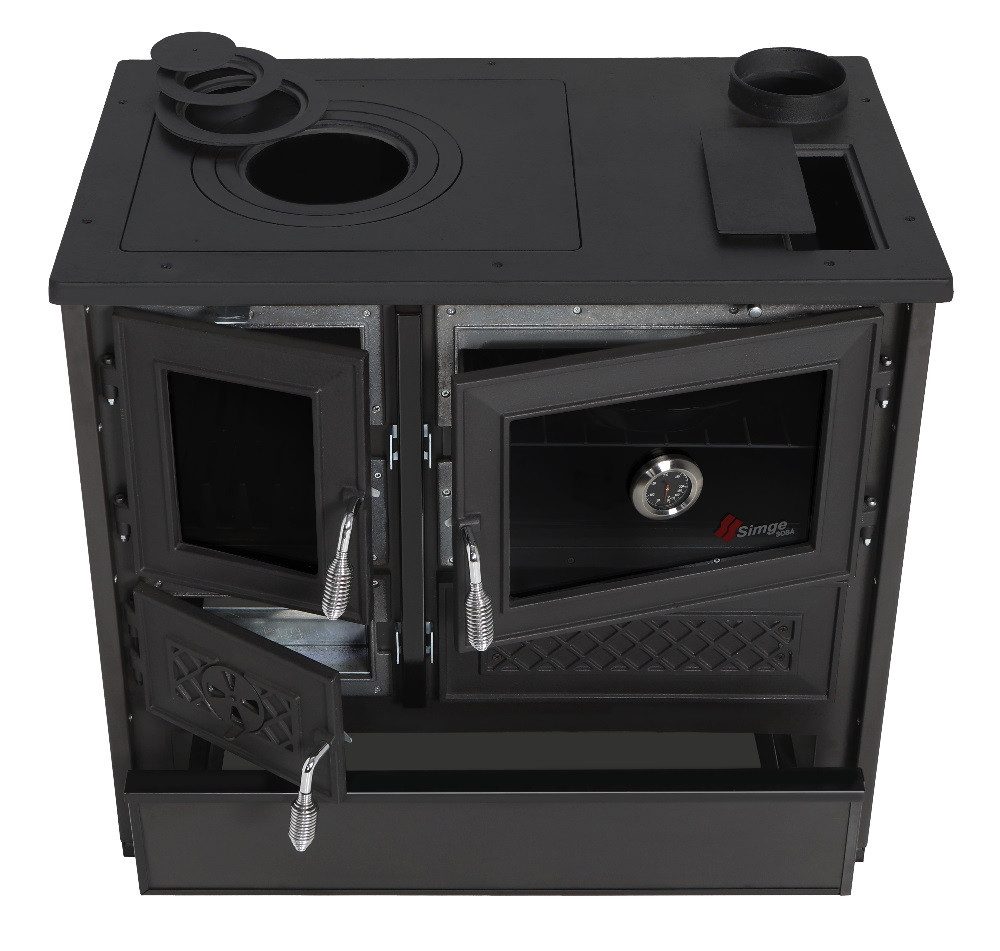 SimgeSoba Kaminofen EEK A Küchenofen Holzherd 802 - BELLA schwarz, 9,12 kW