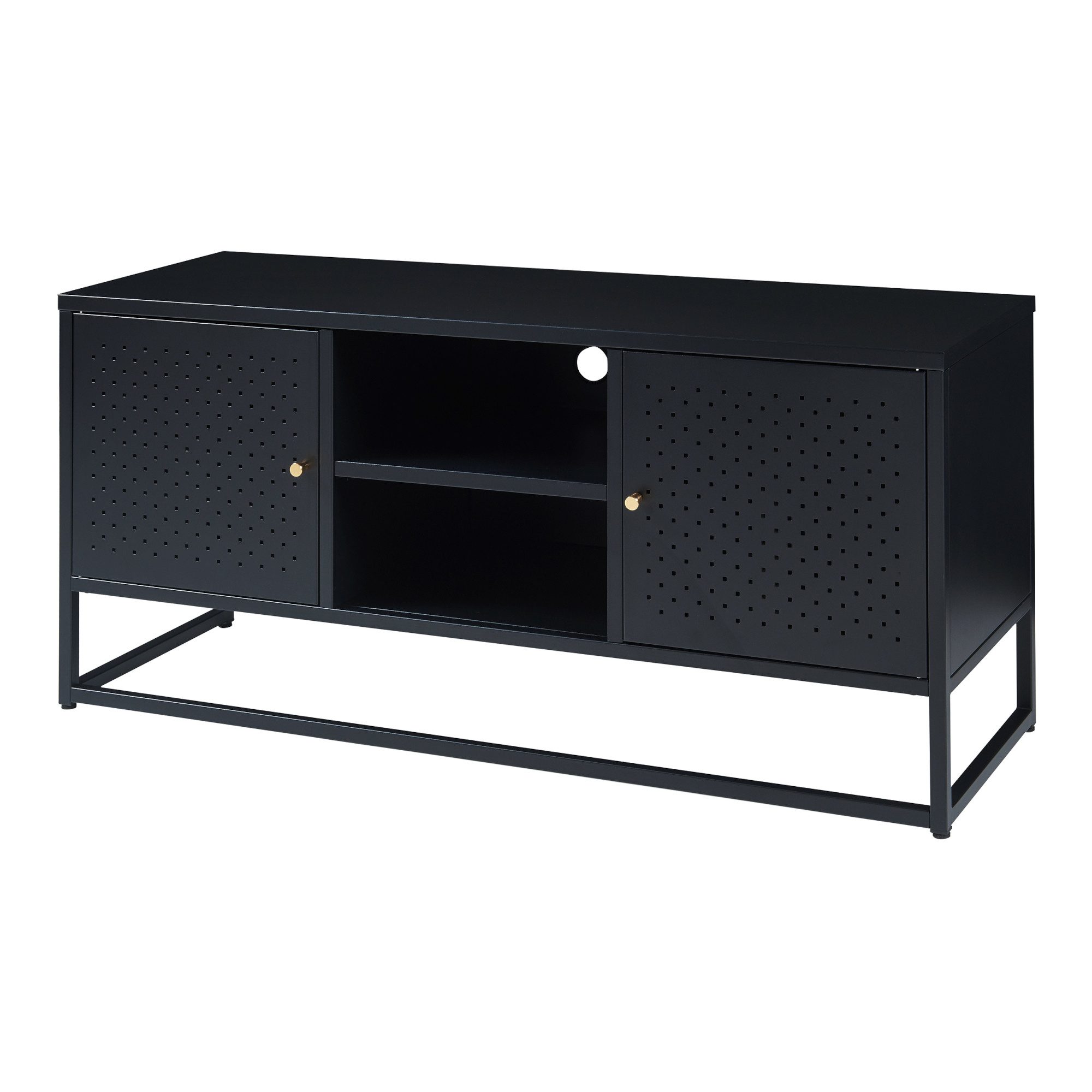en.casa TV-Schrank »Janakkala« mit 2 Türen Stahl 120 x 40 x 55 cm Schwarz