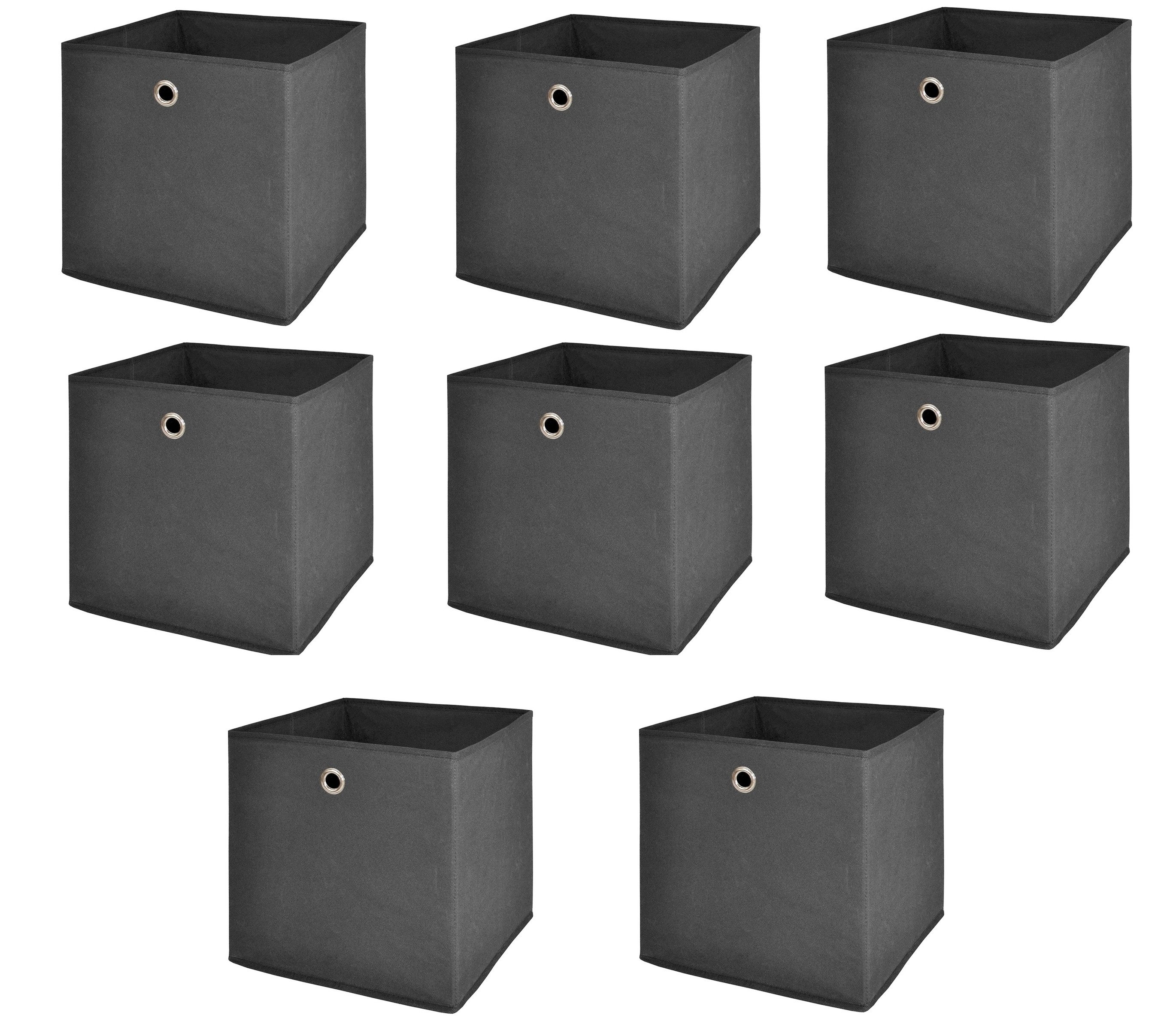 PREISBRECHER Faltbox One (8er-Set), (8er-Set) in anthrazit, Polypropylen - 32x32x32cm (BxHxT)