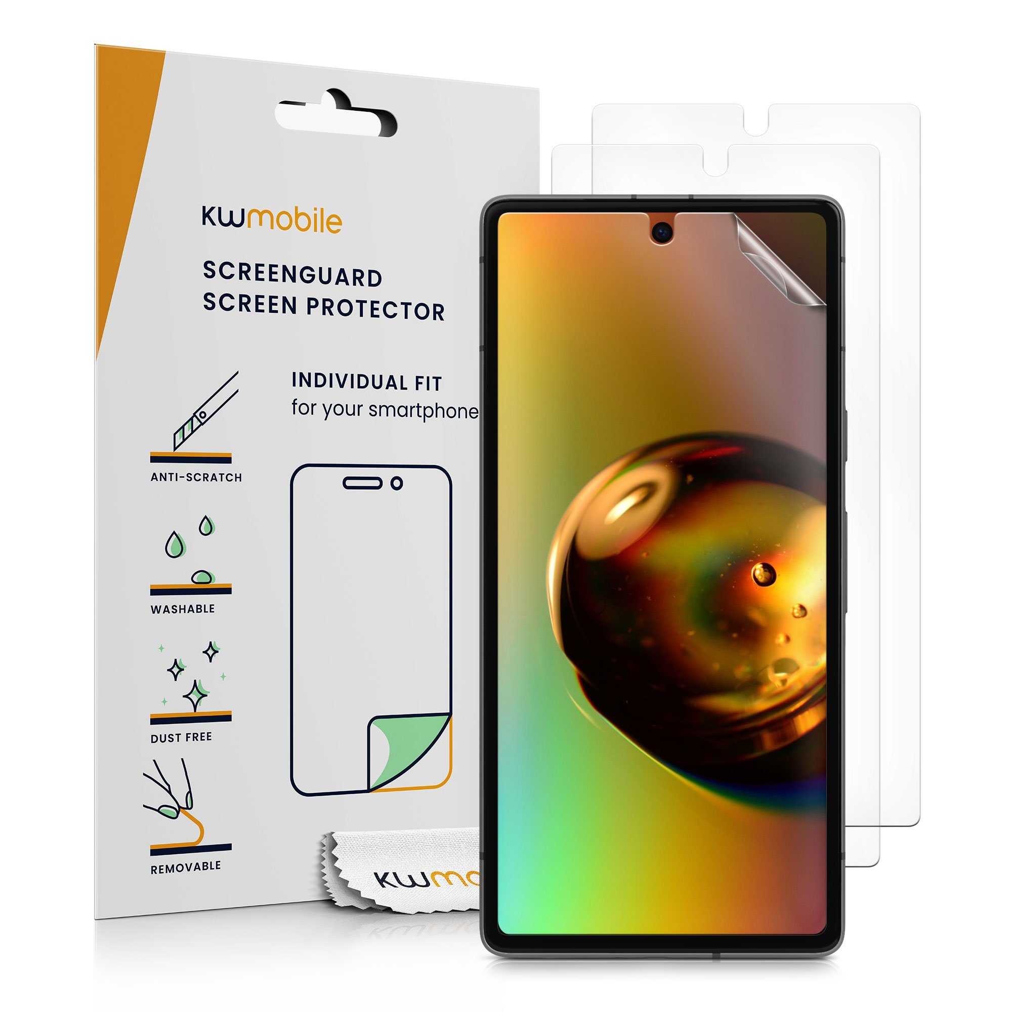 kwmobile Displayschutzfolie 3x Folie, 3 Stück, klare Displayschutzfolie Displayschutz transparent Schutzfolie