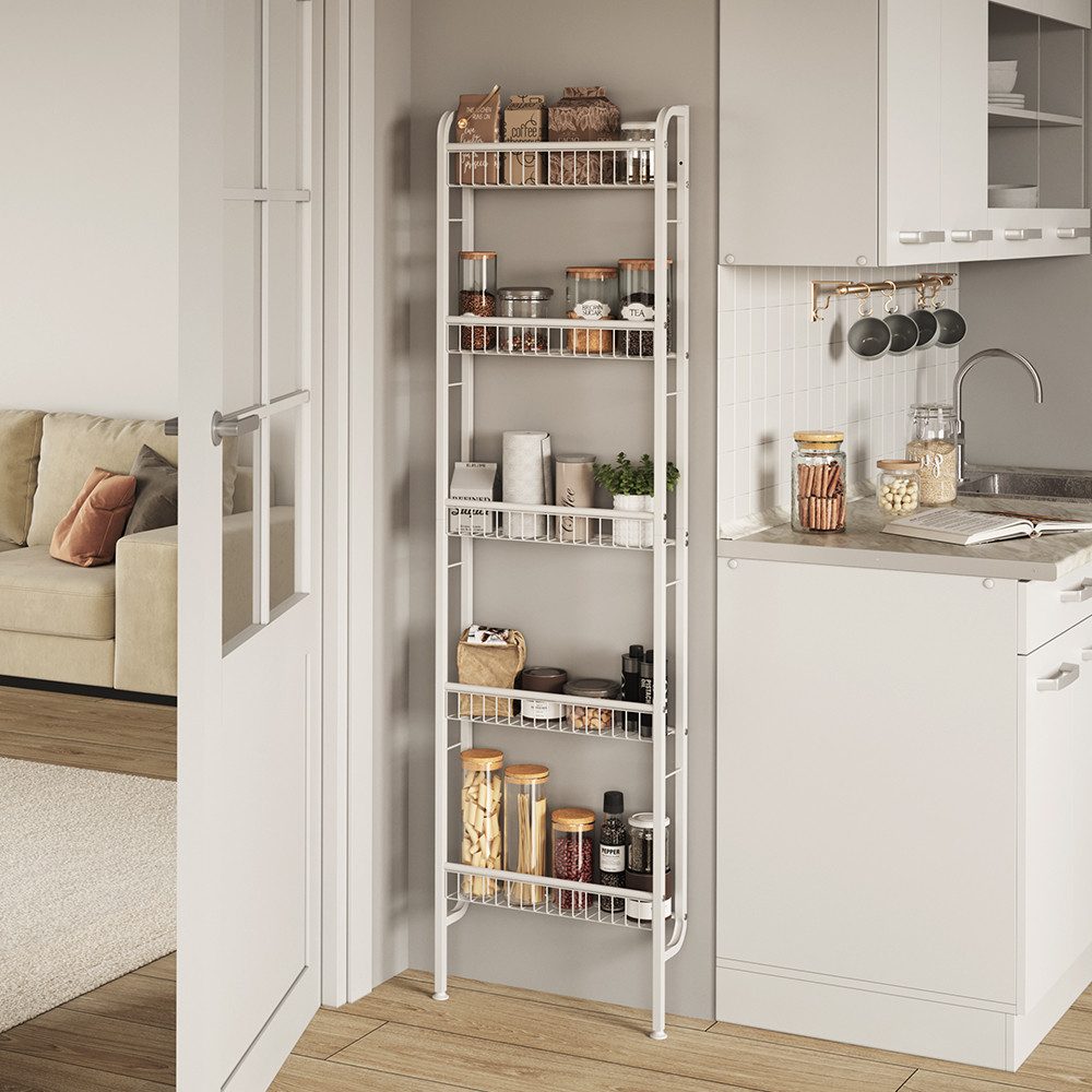 Vicco Bücherregal Klivo, Weiß, 44.5 x 160 cm mit 5 Regalböden, 1-tlg.