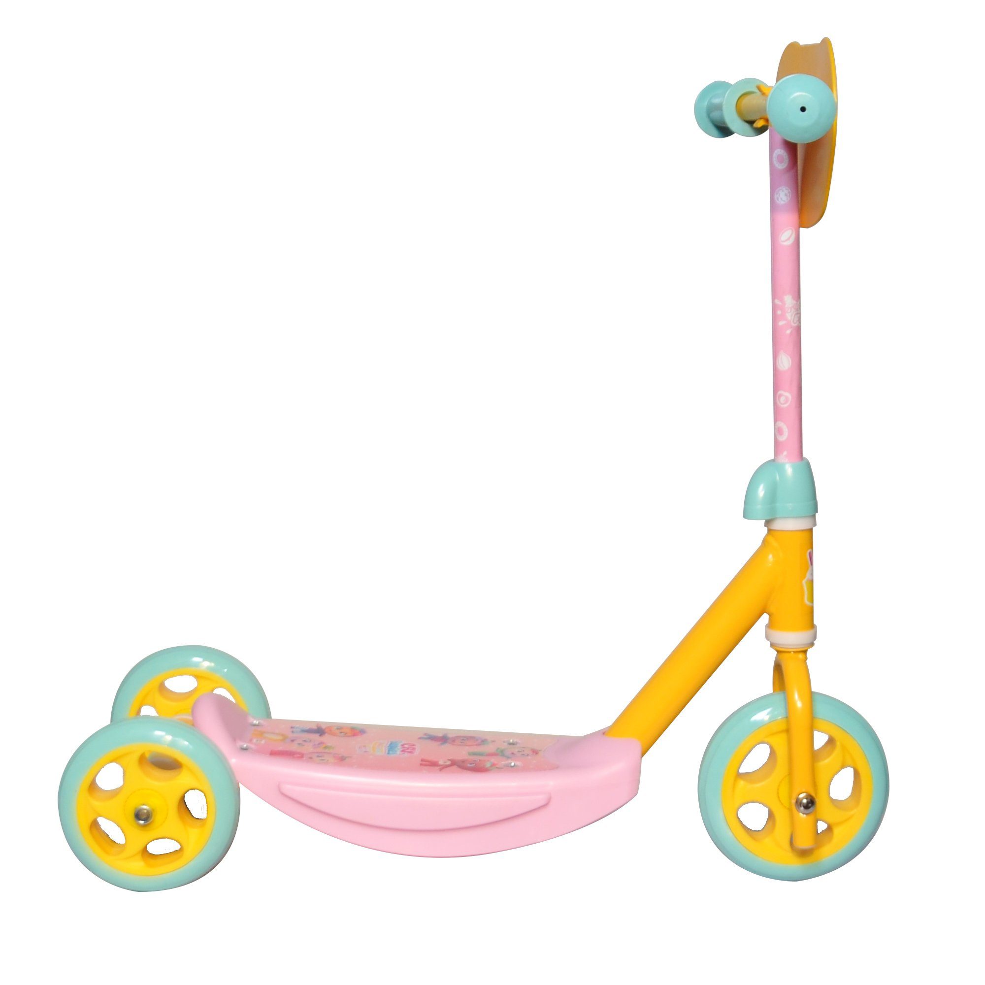 Cry Babies Miniscooter - Reifen und Jahre Kunststofffelgen - Kinder Rosa - 2 Gelb 6 - - 