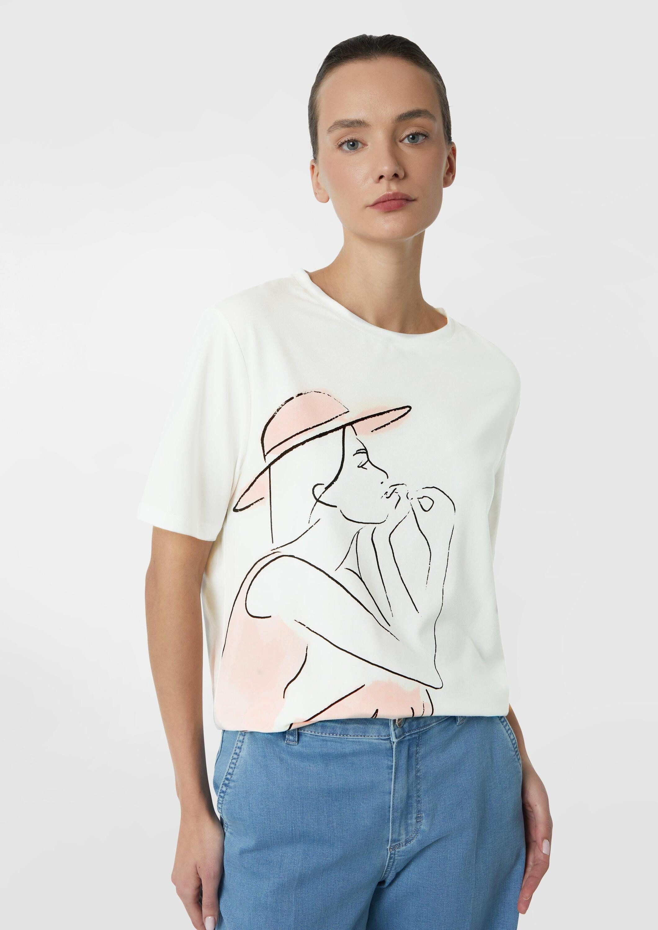 comma Kurzarmshirt T-Shirt T-Shirt im Relaxed Fit mit Frontprint günstig online kaufen