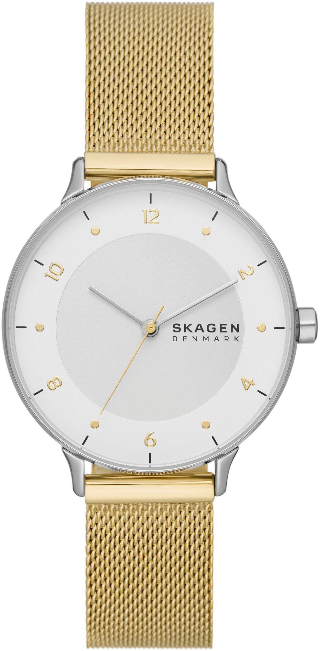 SKAGEN Quarzuhr RIIS SKW3092, Armbanduhr, Damenuhr, analog, Edelstahlarmband