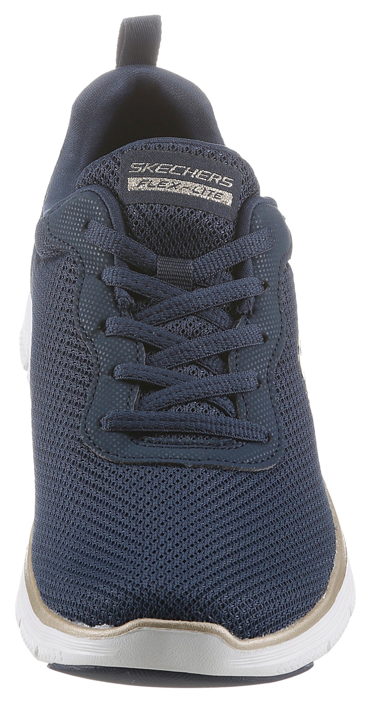 Skechers BRILLINAT Memory 4.0 Foam mit Sneaker FLEX APPEAL Air-Cooled Ausstattung navy-goldfarben VIEW