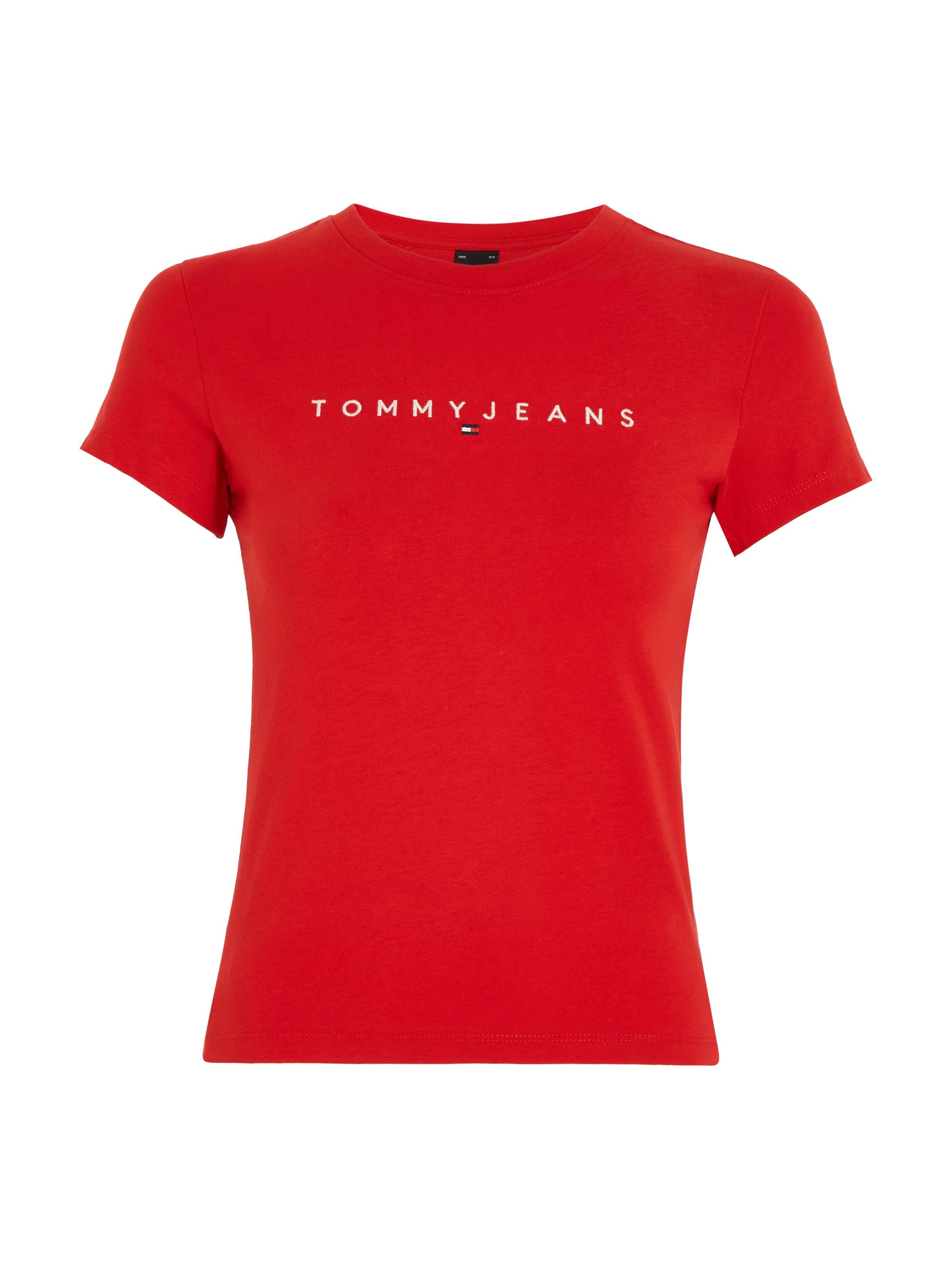 Tommy Jeans Curve T-Shirt TJW SS TEE EXT Deep_Crimson LINEAR SLIM