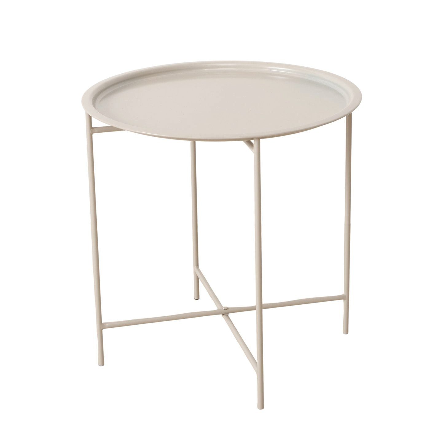 BOLTZE Tabletttisch Tabletttisch/Beistelltisch aus Metall schlicht beige 46 cm von Boltze