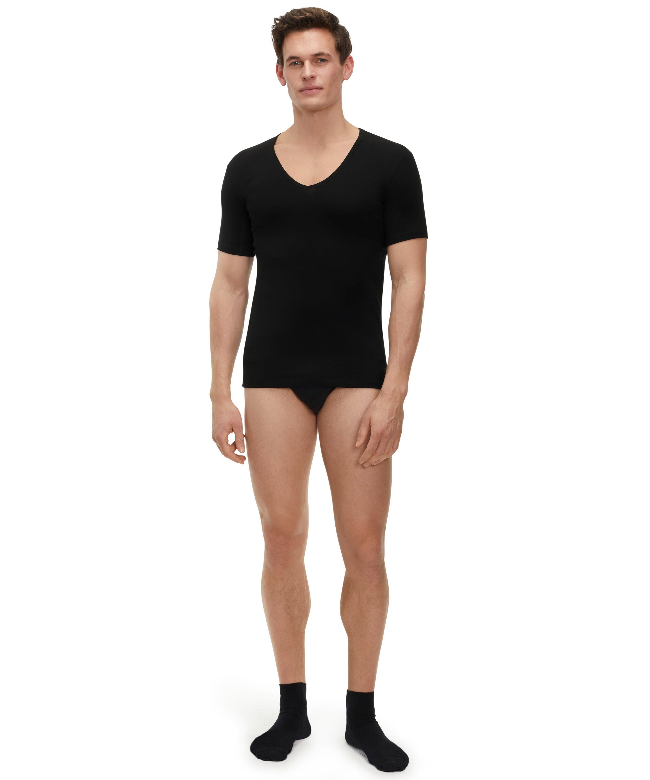 black Unterziehshirt FALKE (3000) perfektes für Körperklima