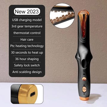 Jioson Warmluftbürste Kabelloser 2-in-1 Haarglätter & Lockenstab, 3 Verstellbarer Temperatur, Schnellheizung, USB-C Aufladung, 4000mA