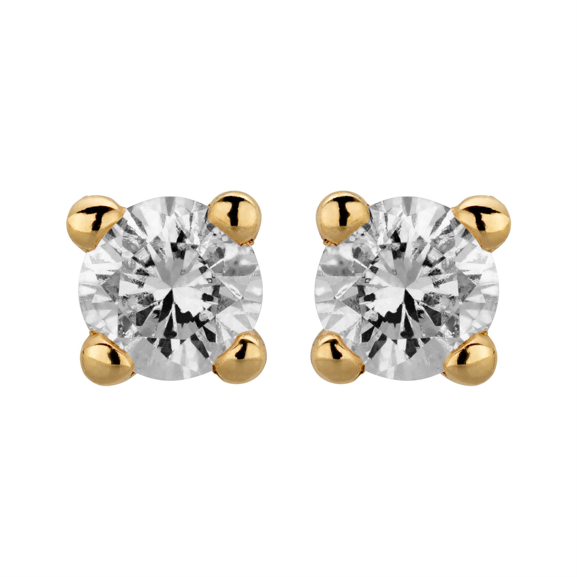 Orolino Paar Ohrstecker 585/- Gelbgold glanz 2 Brill. 0,10 ct. H/P2