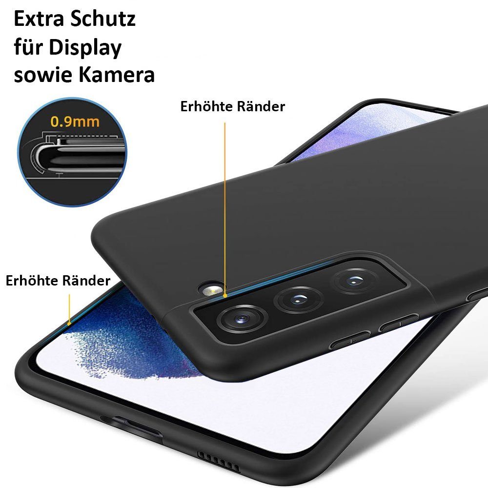 FITSU Handyhülle Ultra Slim Case für Samsung Galaxy S21 Plus Schwarz, Ultradünne Handyschale Slim Case Cover Schutzhülle mit Kameraschutz
