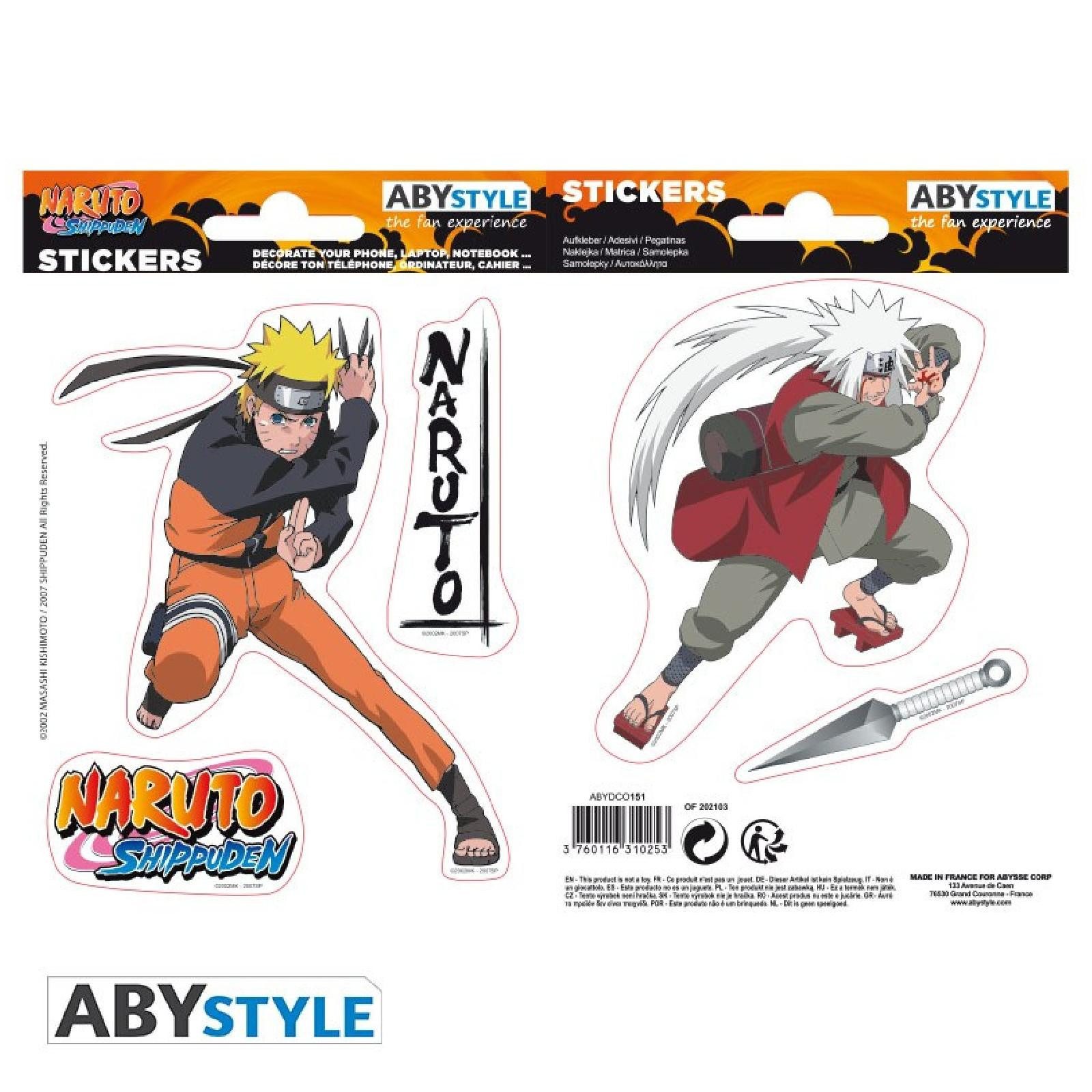 ABYstyle Sticker NARUTO SHIPPUDEN - Stickers - 16x11cm/ 2 sheets - Naruto/ Jiraiya