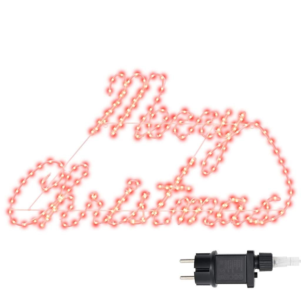 vidaXL Christbaumschmuck Weihnachtsschild 216 LEDs Rot 99 x 55 x 13 cm Eisen (1-tlg)