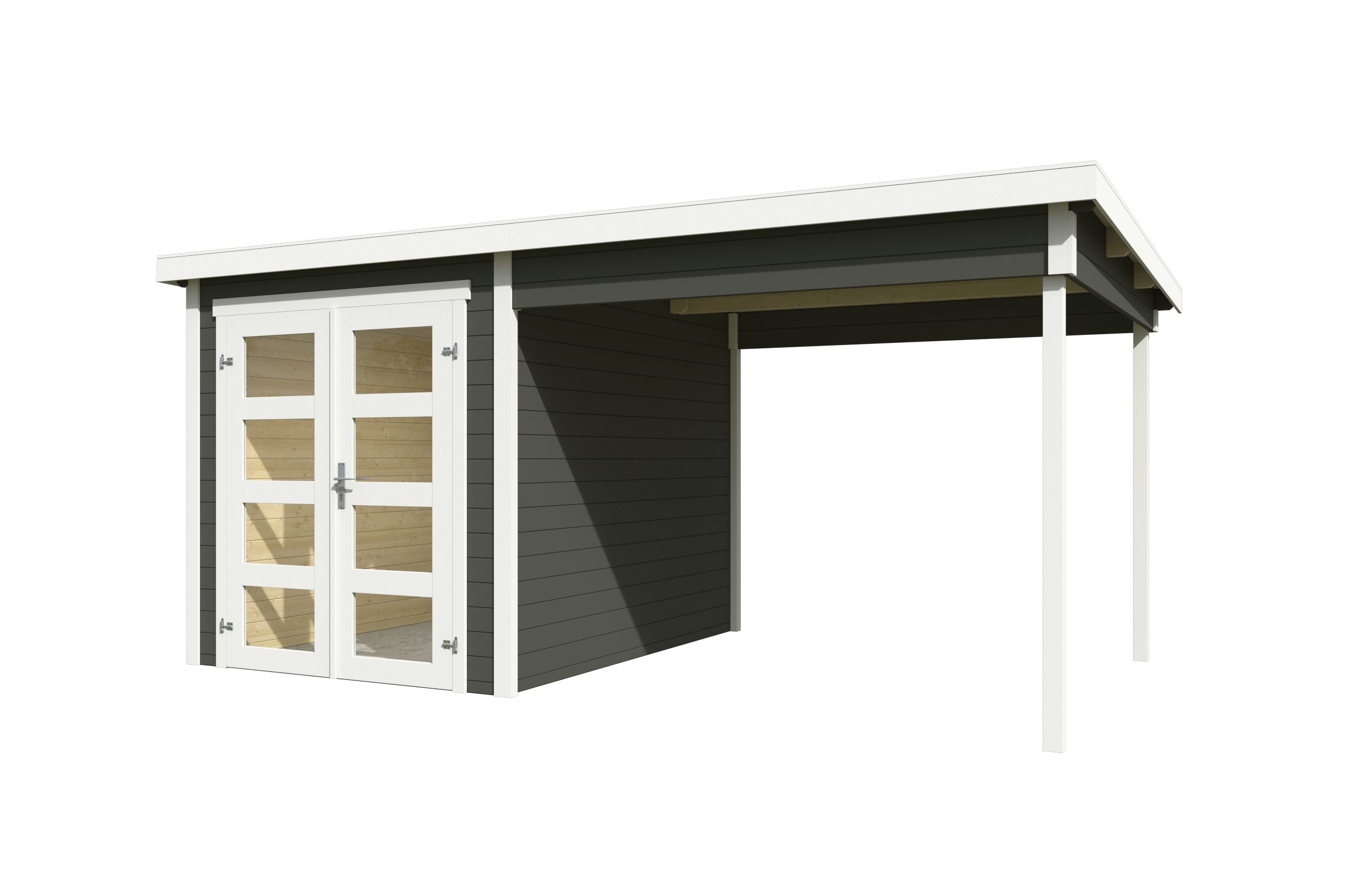 Nordic Holz Gartenhaus-Anbaudach ZAMBEZI ANBAU 250x, BxT: 250x250 cm, für Zambezi, Flachdach