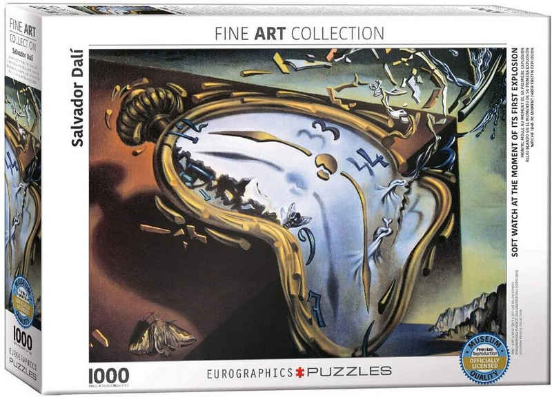 empireposter Puzzle Salvador Dali - Weiche Uhr im Moment ihrer Explosion - 1000 Teile Puzzle 68x48 cm, Puzzleteile