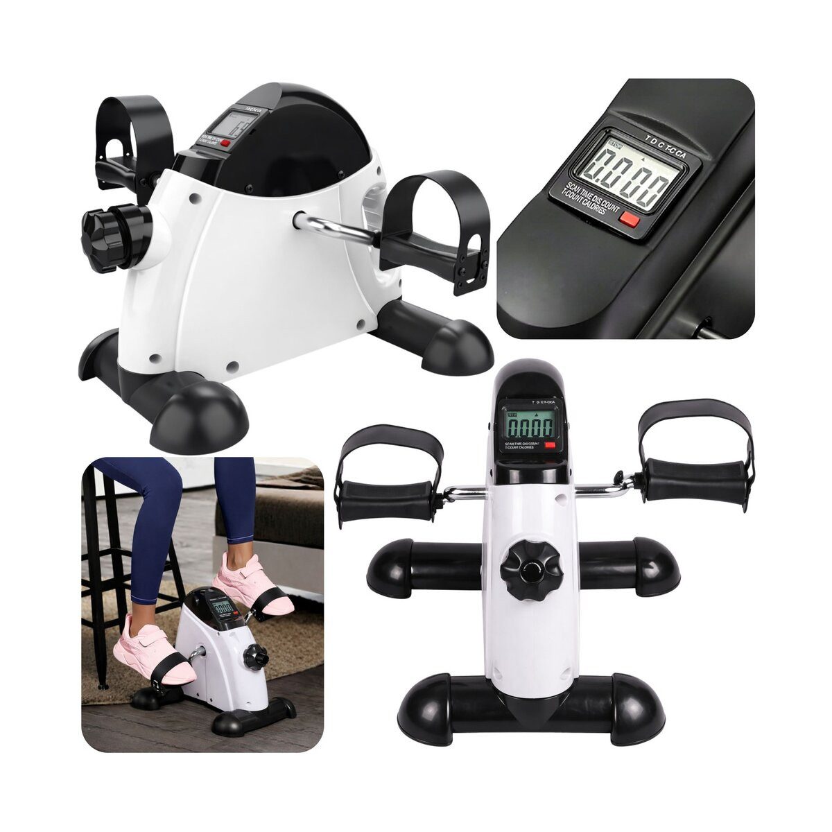 Wisam Mini-Heimtrainer Mini Heimtrainer LCD Arm Bein Trainer Pedalgerät