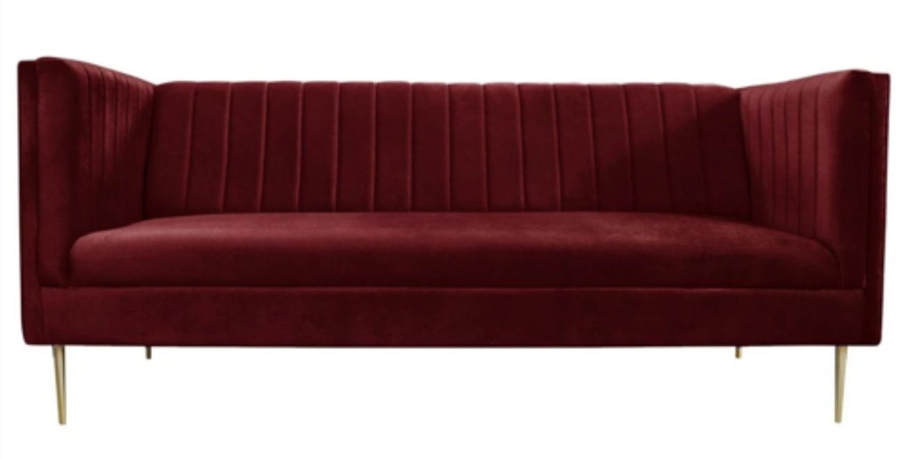 Couch sofas Luxus 2-Sitzer, wohnzimmer zweisitzer Polster Bordaux burgund JVmoebel rot