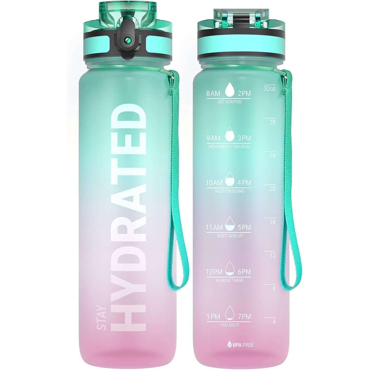 LuxusKollektion Fahrradbox Sport Trinkflasche aus Tritan, 1L Auslaufsicher, BPA-frei