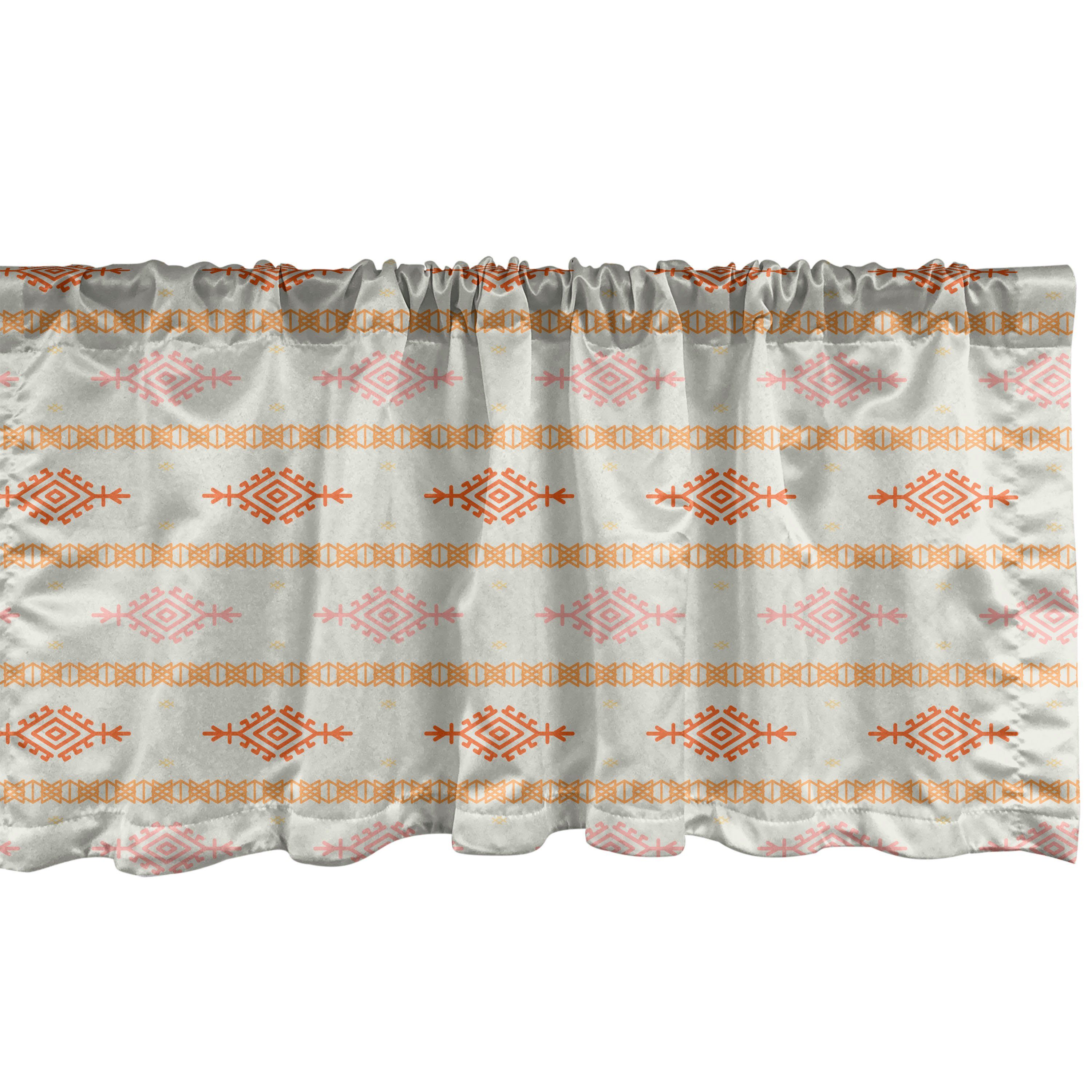 Scheibengardine Vorhang Volant für Dekor Abstrakt Schlafzimmer Russisch mit Abakuhaus, ukrainisches Volk Küche Microfaser, Stangentasche