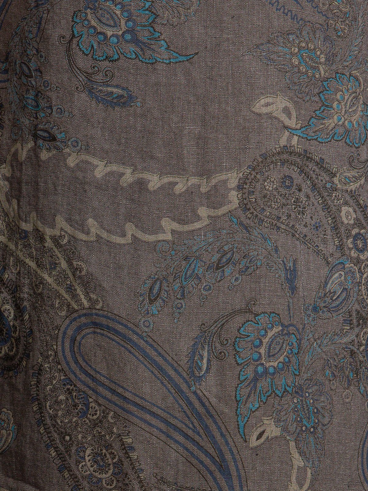 Caspar Sommerkleid SKL022 Damen Sommer Leinenkleid mit Paisley Print bis Größe 50 Luftig leicht, figurumspielende Form, mit seitlichem Jersey-Einsatz