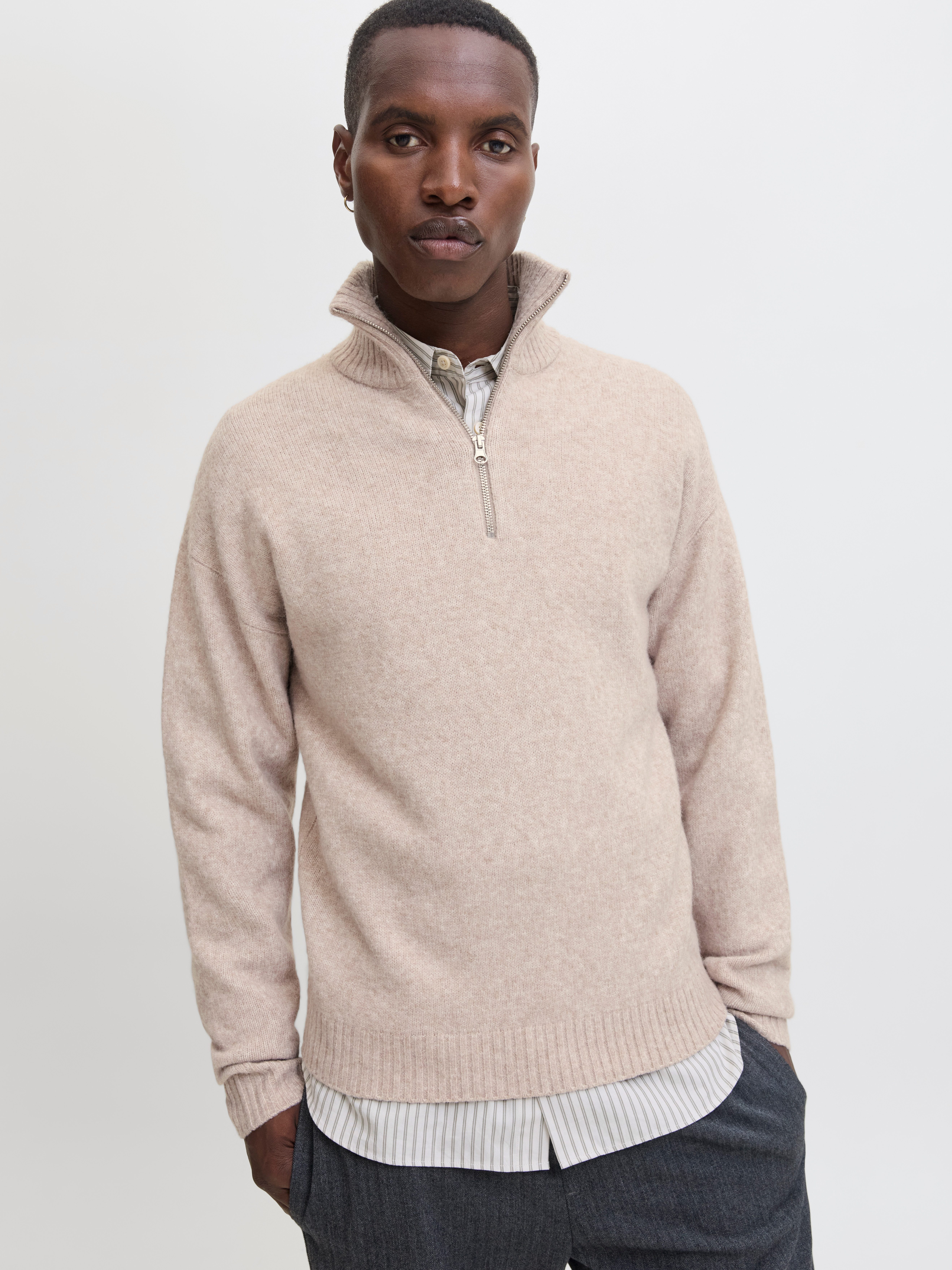 Jack & Jones Troyer JJESOHO OLLIE KNIT HALF ZIP SN günstig online kaufen