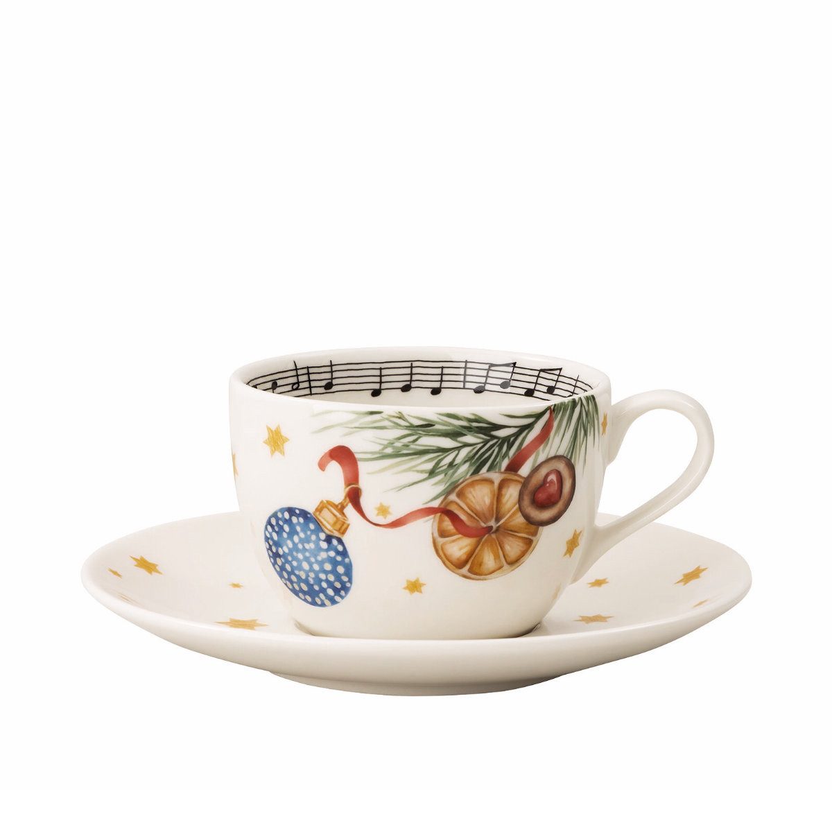 Hutschenreuther Cappuccinotasse Sammelserie Weihnachtslied 2026 Weihnachtsgeschirr, Porzellan, 2-tlg.