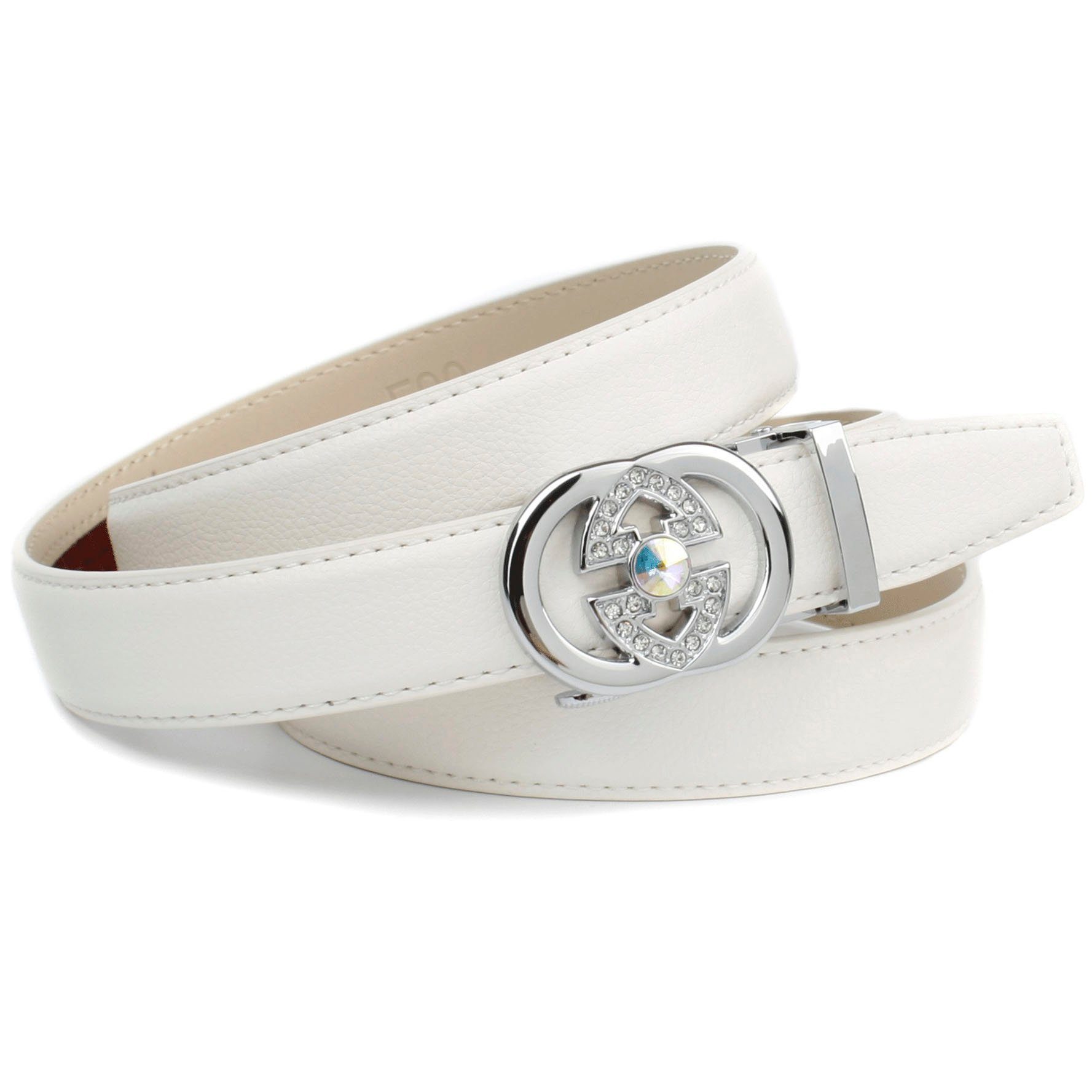 Anthoni Crown Ledergürtel Eleganter Klassiker in schwarz mit Glitzersteinen günstig online kaufen