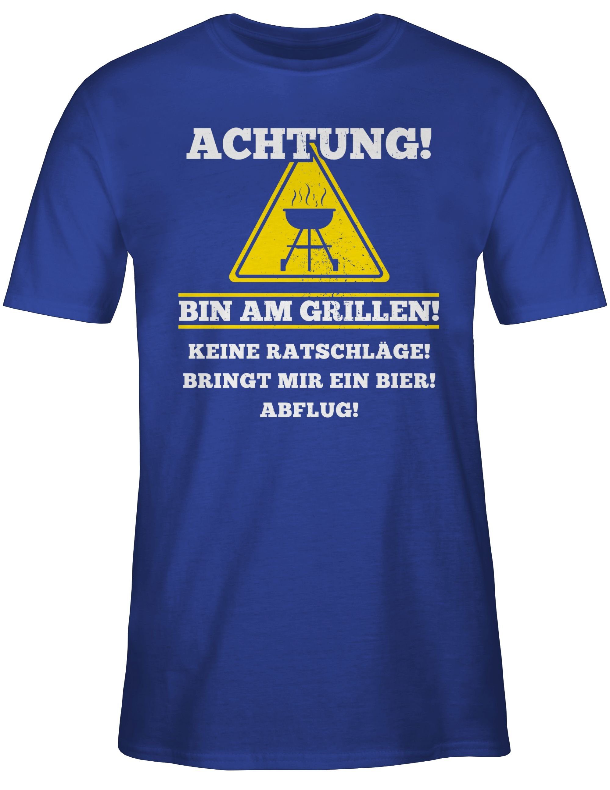Grillen & Shirtracer 3 Royalblau T-Shirt am Grillen Bin Grillzubehör Geschenk