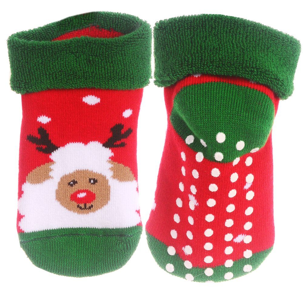 Martinex Thermosocken Socken 20 Kinder Weihnachtssocken weich, 37 ABS-Noppen mit Antirutschsocken warm, Antirutschsocken bis Baby