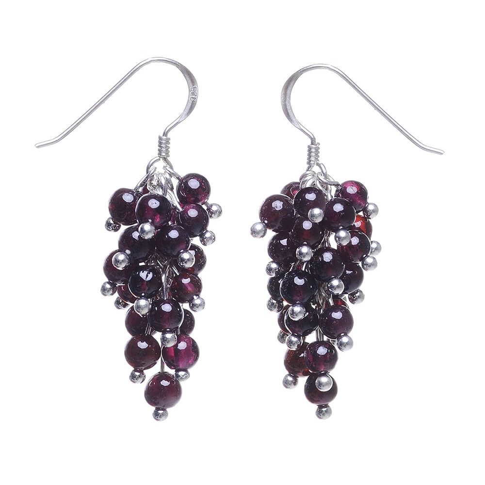 Schmuck Krone Paar Ohrhänger Ohrhänger aus Granat & 925 Silber, Silber 925 günstig online kaufen