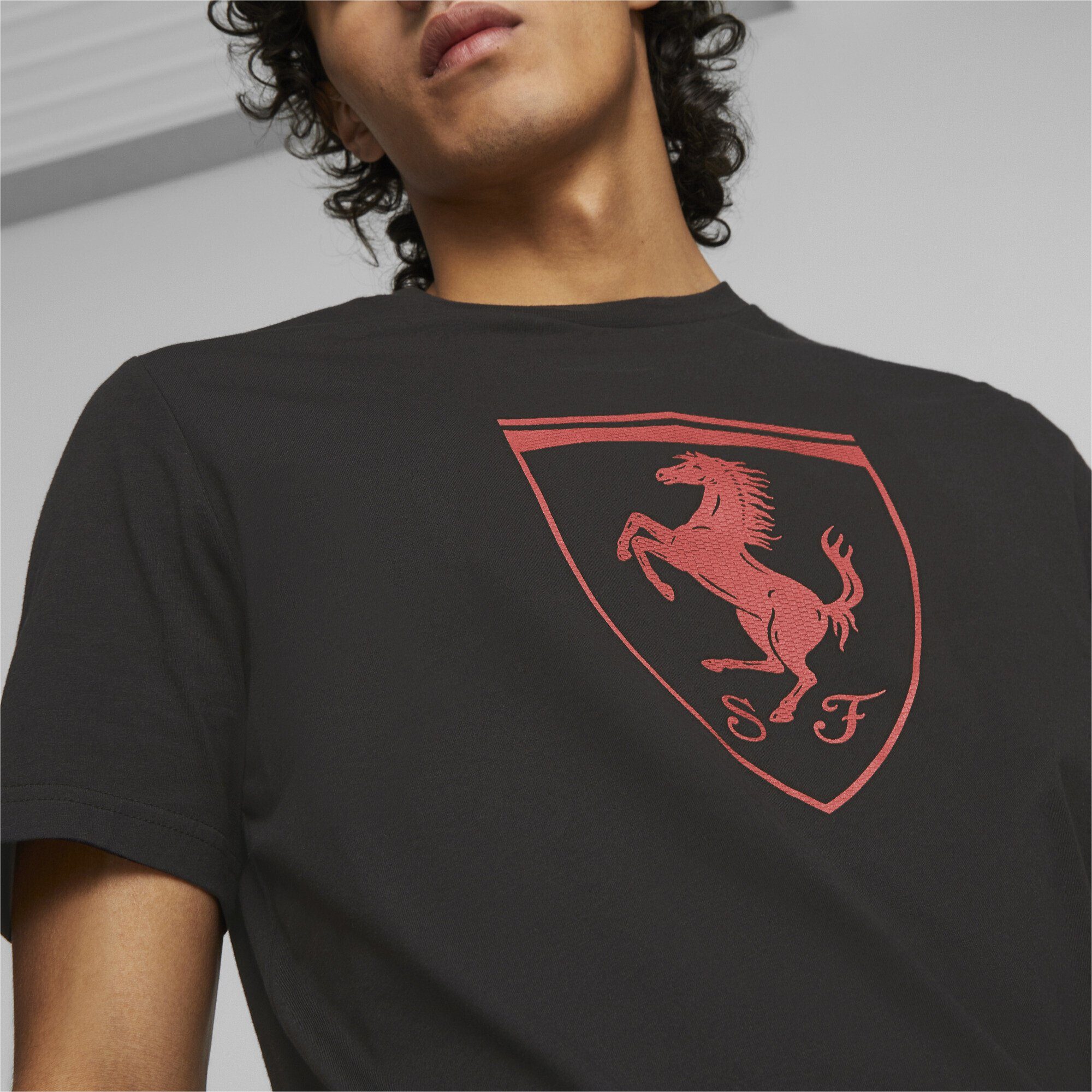 Motorsport Big T-Shirt Race Ferrari PUMA T-Shirt Shield Herren Scuderia Black