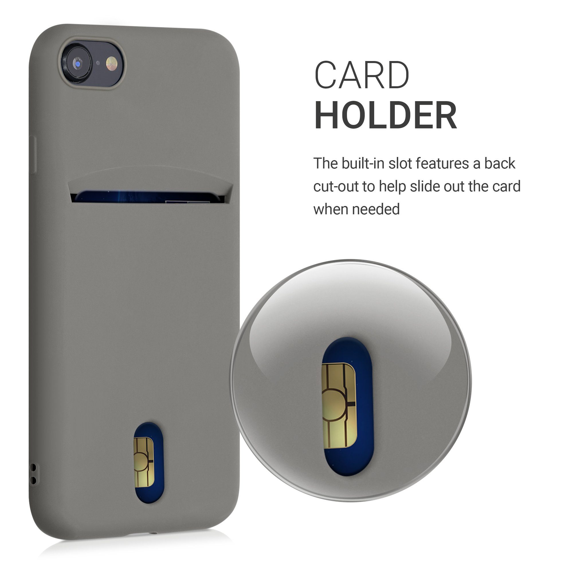 kwmobile Handyhülle Hülle für Apple iPhone SE / 8 / 7, Handy Schutzhülle Cover Case mit Kartenfach