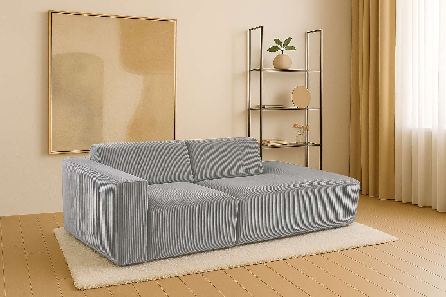 2-Sitzer Noord mit Kedernaht, Breite 227 cm