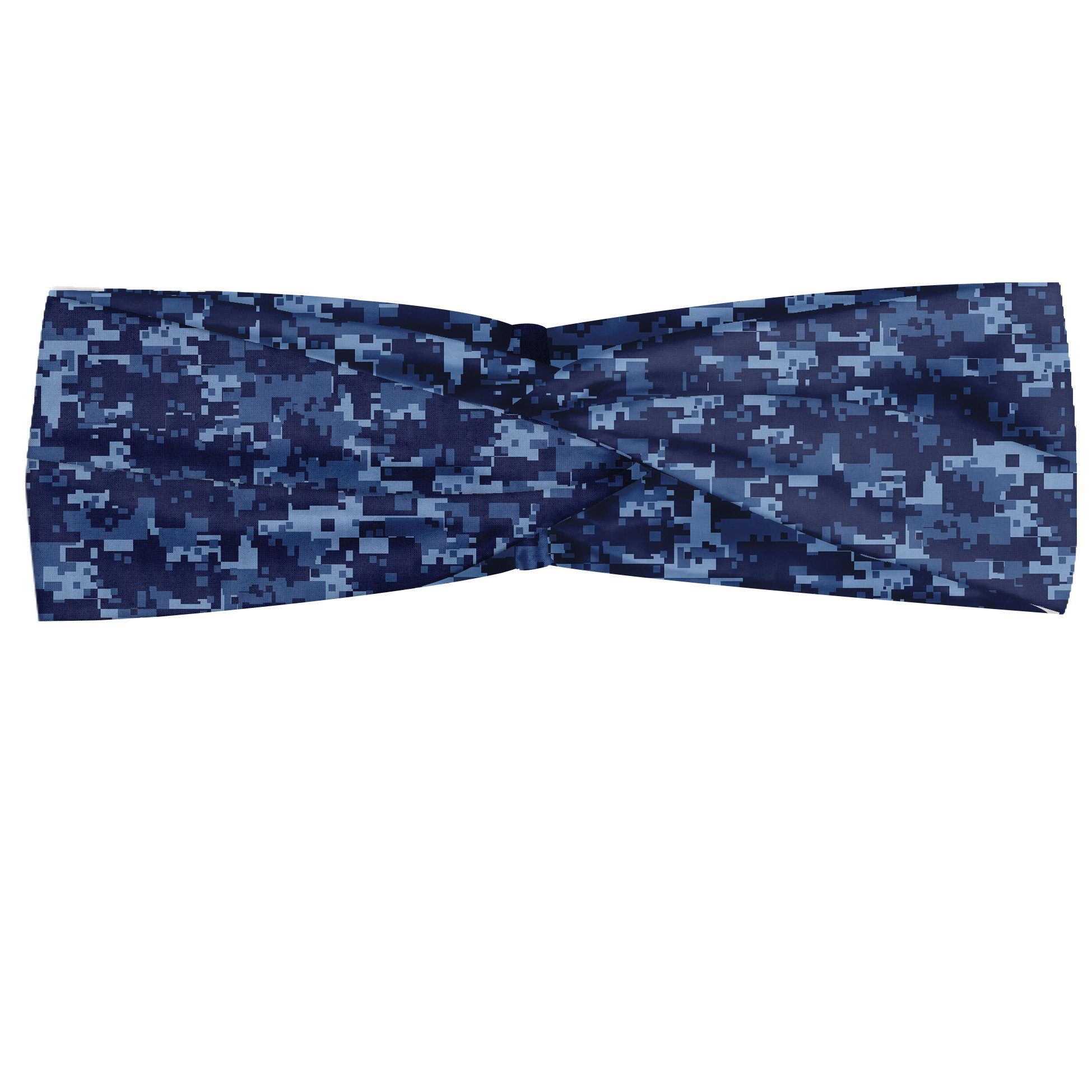 Abakuhaus Stirnband Elastisch und Angenehme alltags accessories Blau Grunge Camouflage Stil-Effekt
